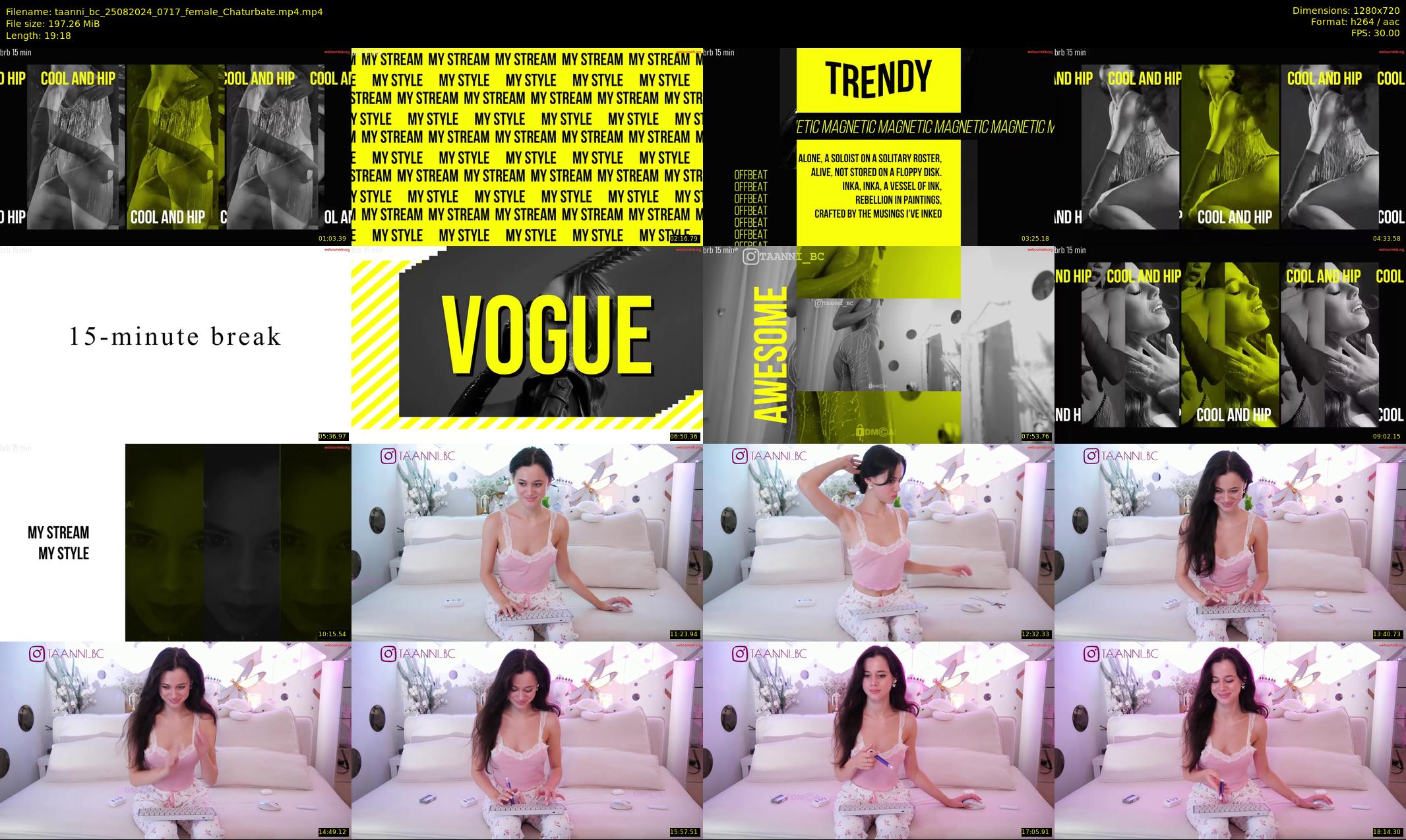 taanni_bc — 20 minute Chaturbate female cam show recording, 720p, Aug 25, 2024
