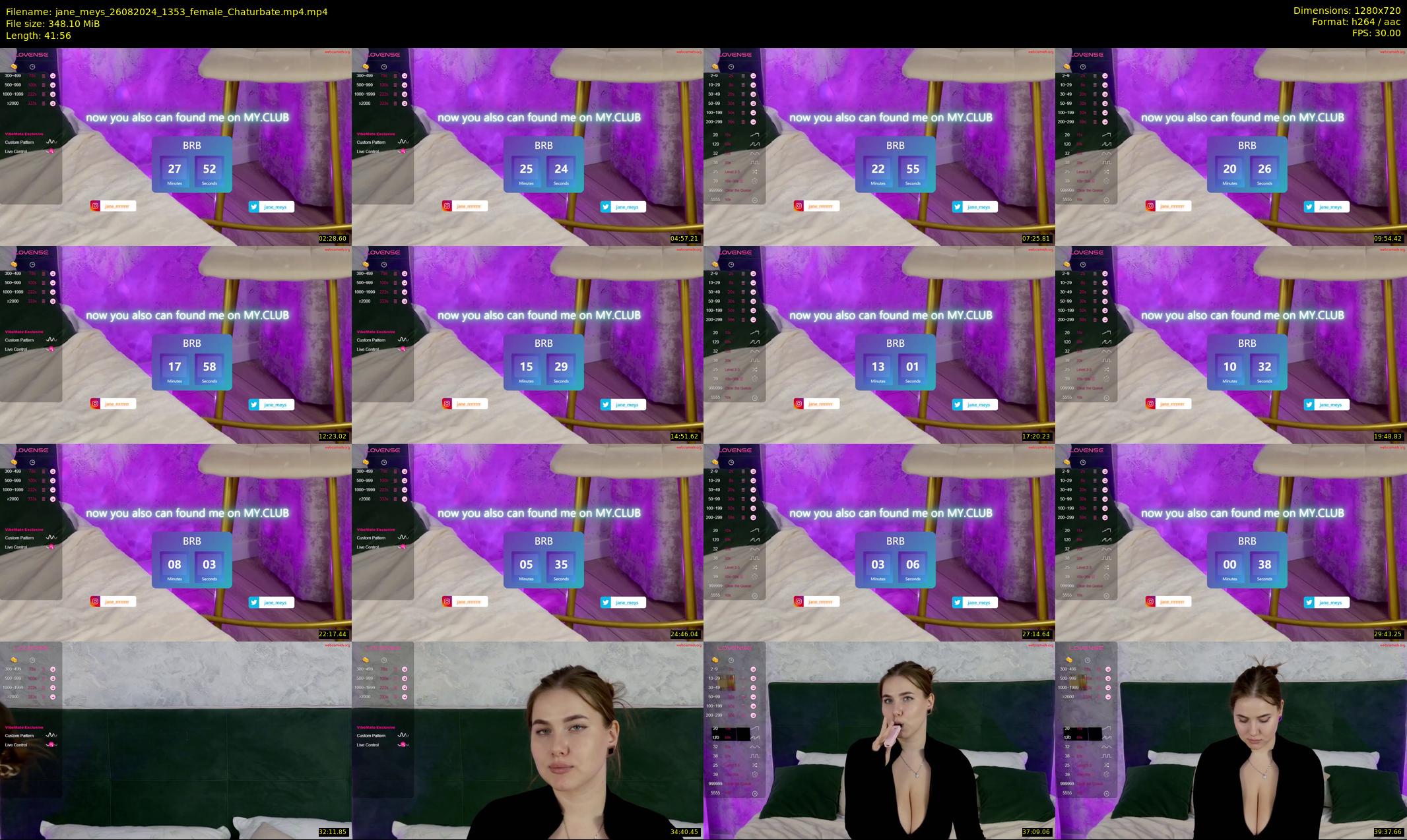 jane_meys — 42 minute Chaturbate female cam show recording, 720p, Aug 26, 2024
