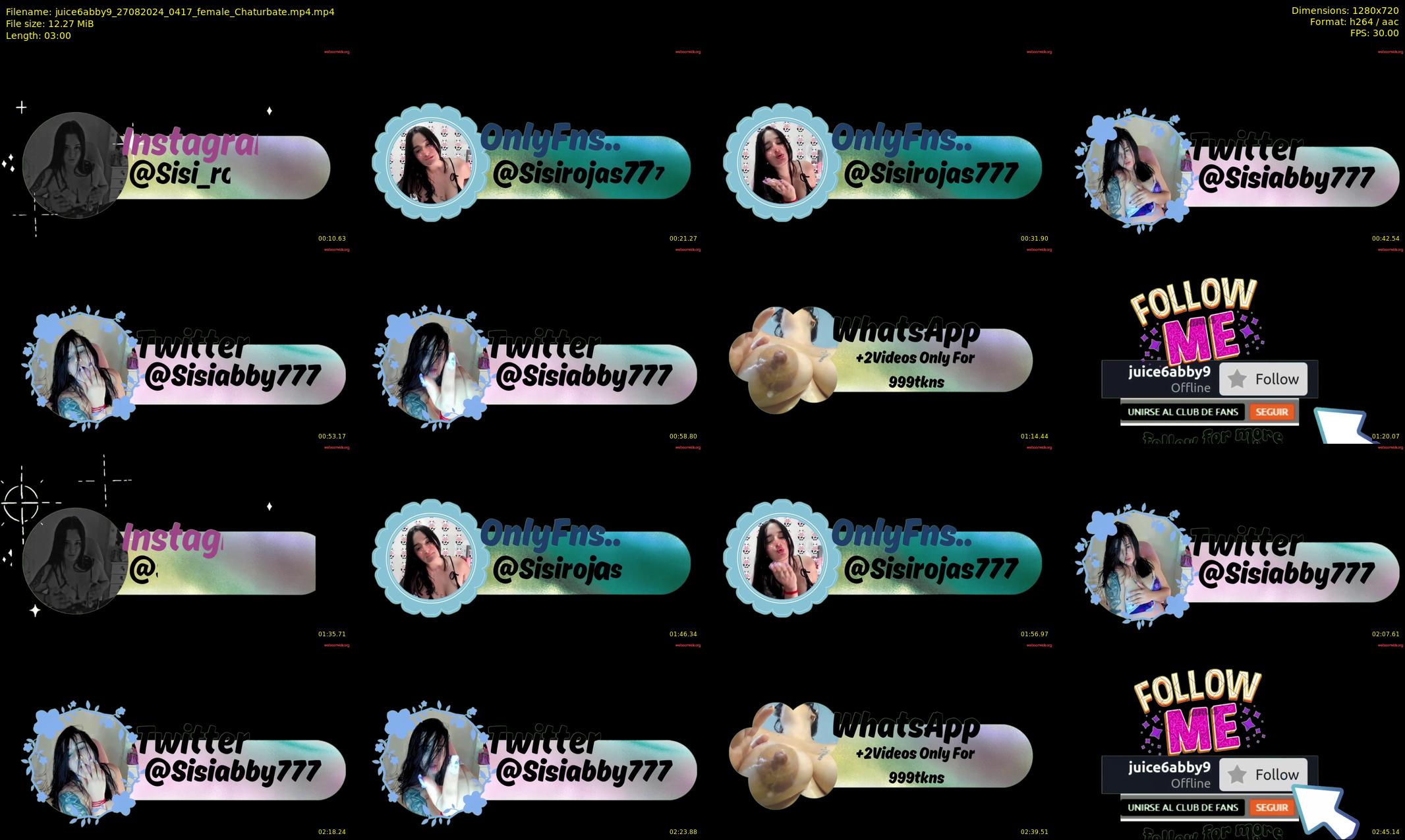 juice6abby9 — 3 minute Chaturbate female cam show recording, 720p, Aug 27, 2024