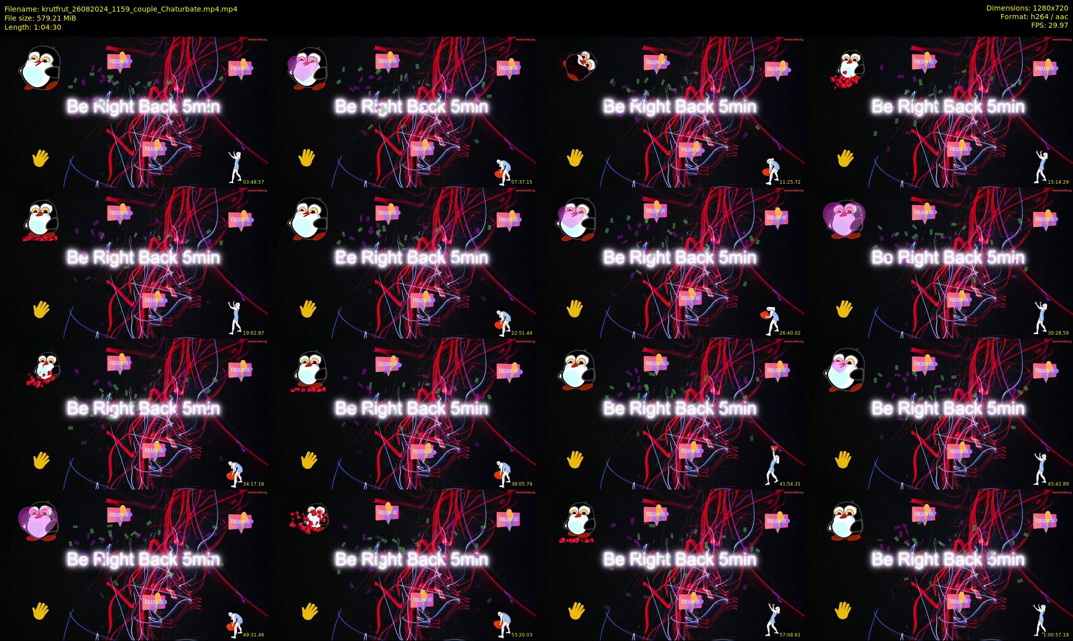 krutfrut — 65 minute Chaturbate couple cam show recording, 720p, Aug 26, 2024