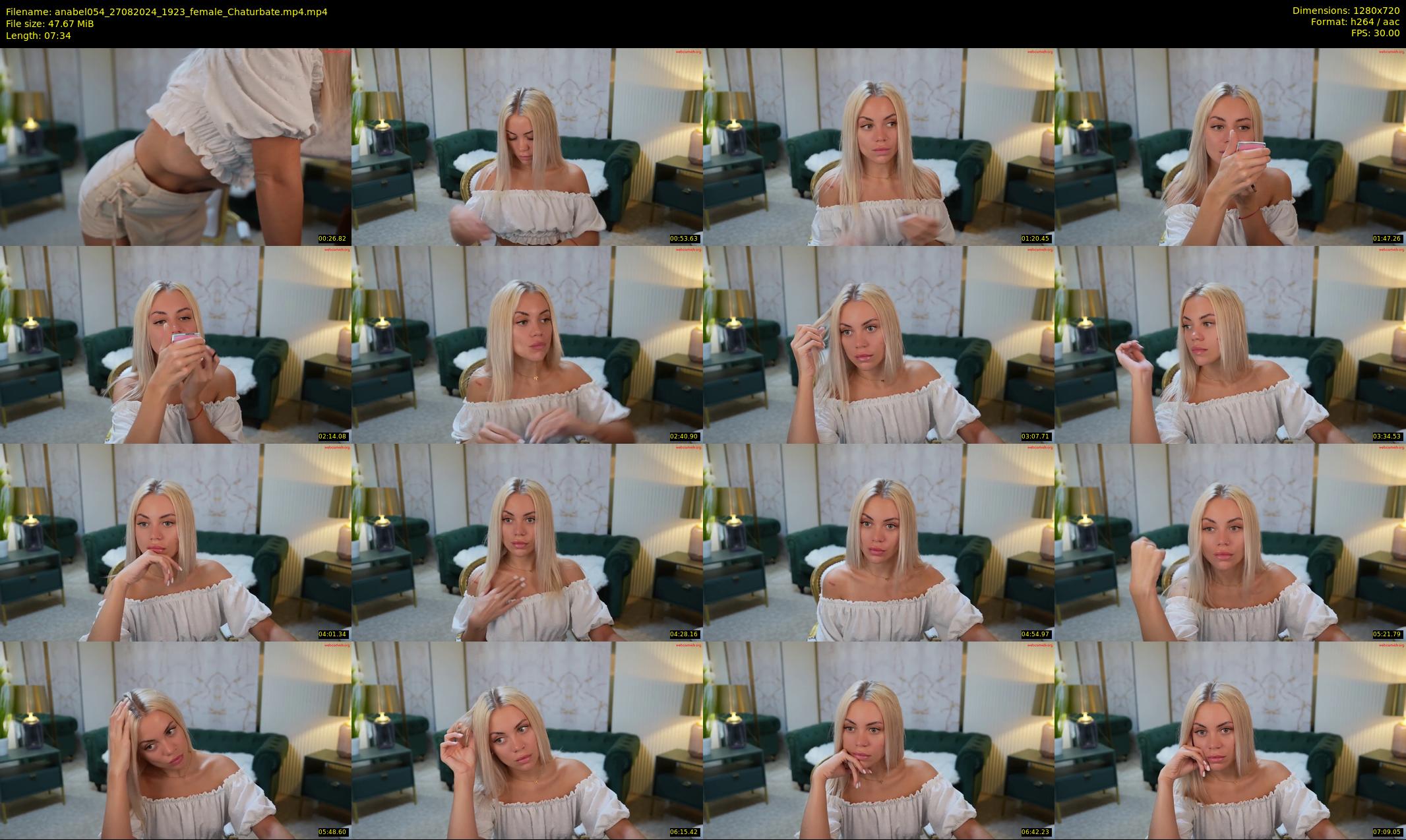 anabel054 — 8 minute Chaturbate female cam show recording, 720p, Aug 27, 2024