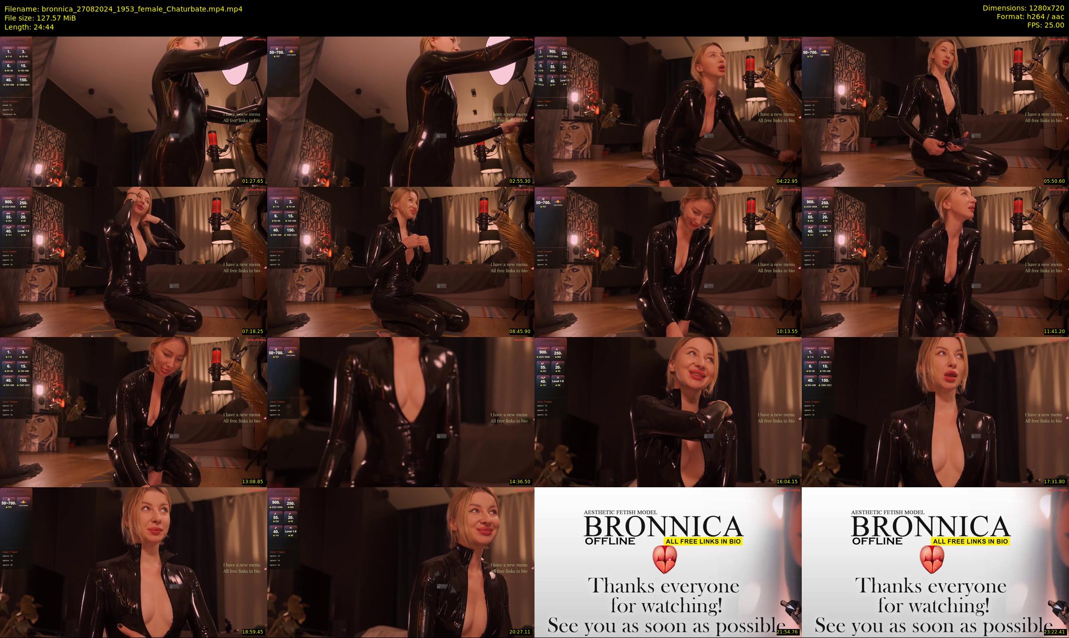 bronnica — 25 minute Chaturbate female cam show recording, 720p, Aug 27, 2024