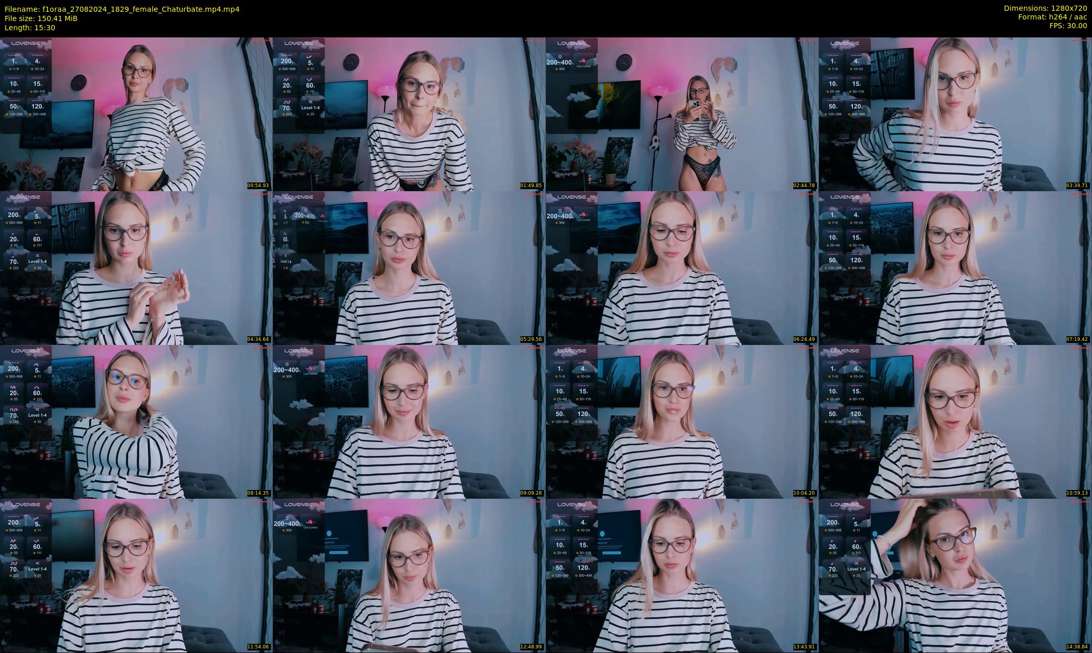 f1oraa — 16 minute Chaturbate female cam show recording, 720p, Aug 27, 2024