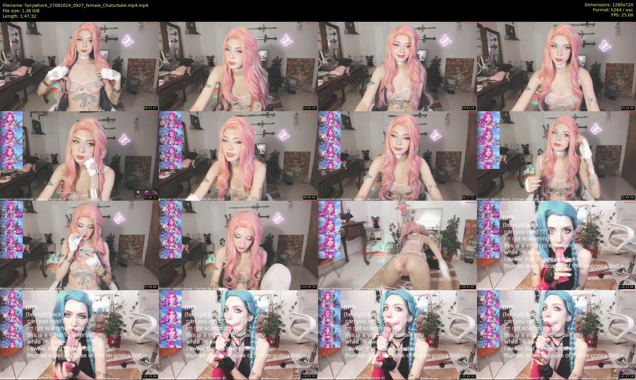 fairywhore — 108 minute Chaturbate female cam show recording, 720p, Aug 27, 2024