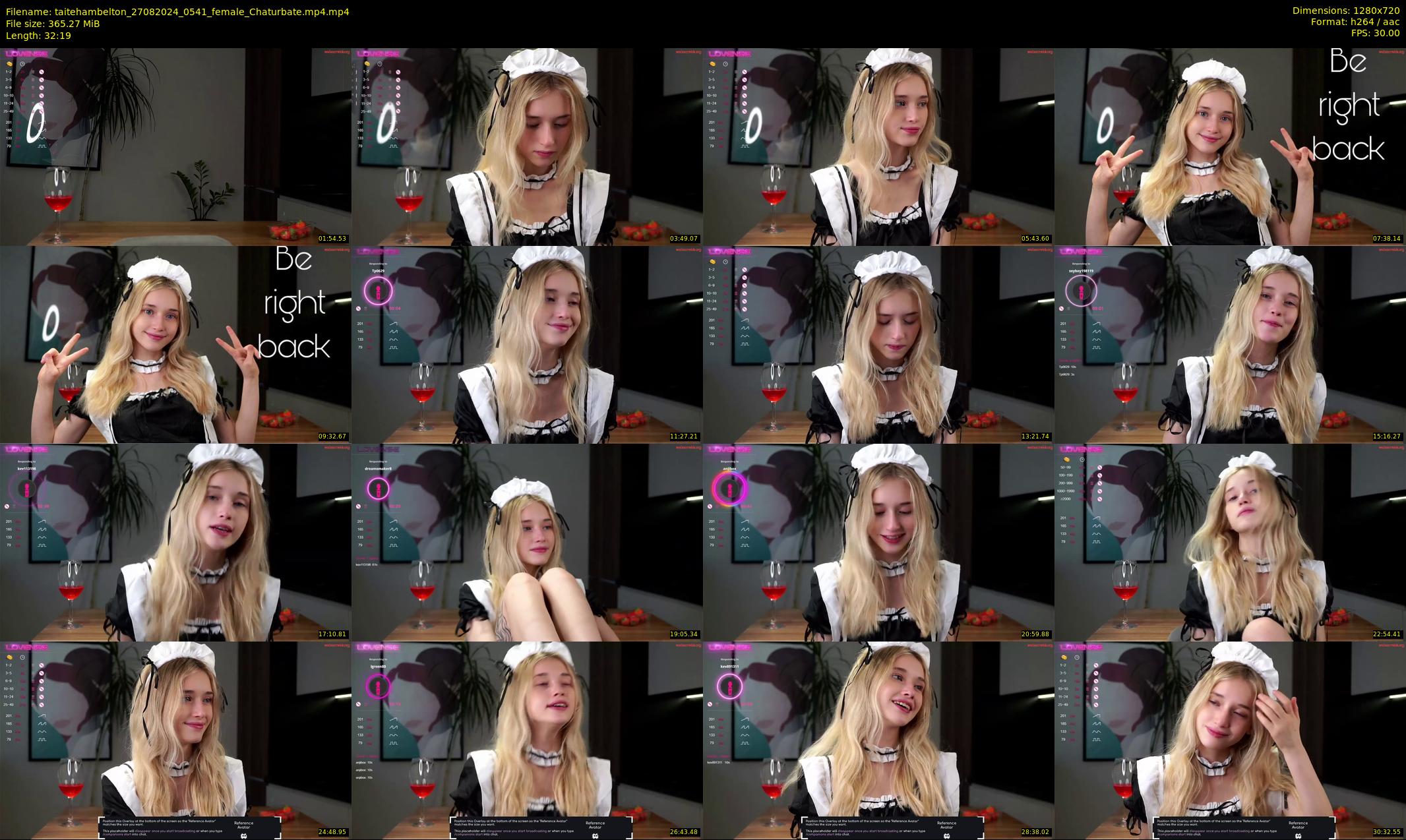 taitehambelton — 33 minute Chaturbate female cam show recording, 720p, Aug 27, 2024
