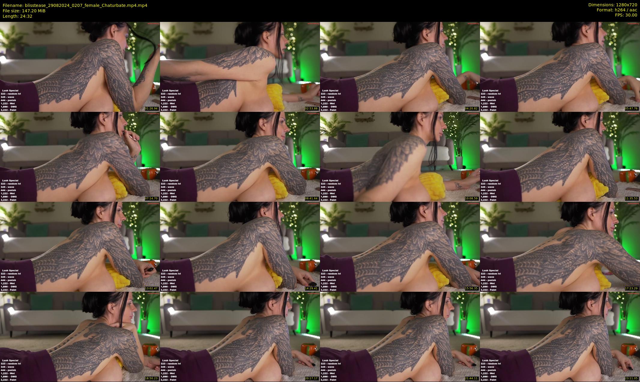 blisstease — 25 minute Chaturbate female cam show recording, 720p, Aug 29, 2024