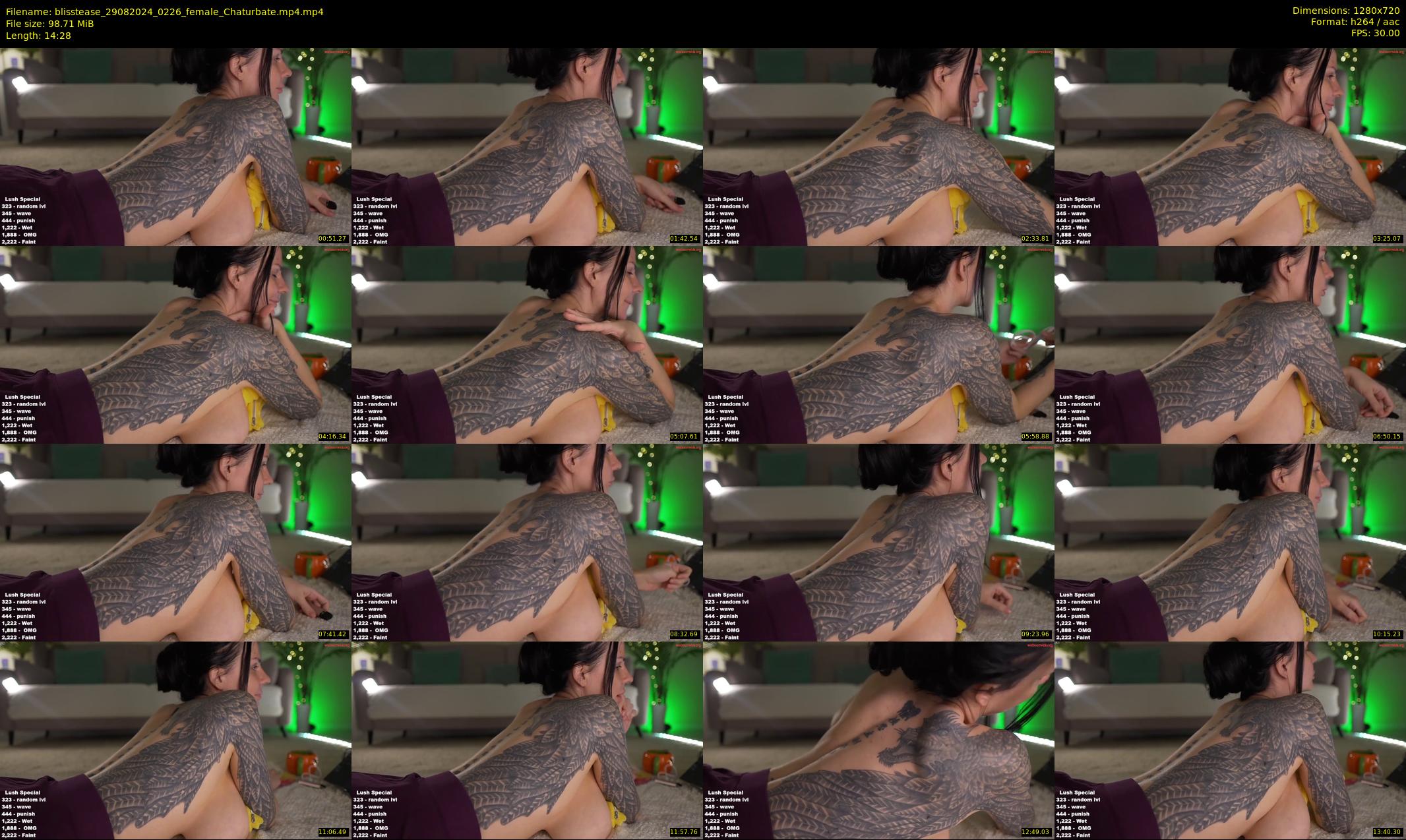 blisstease — 15 minute Chaturbate female cam show recording, 720p, Aug 29, 2024