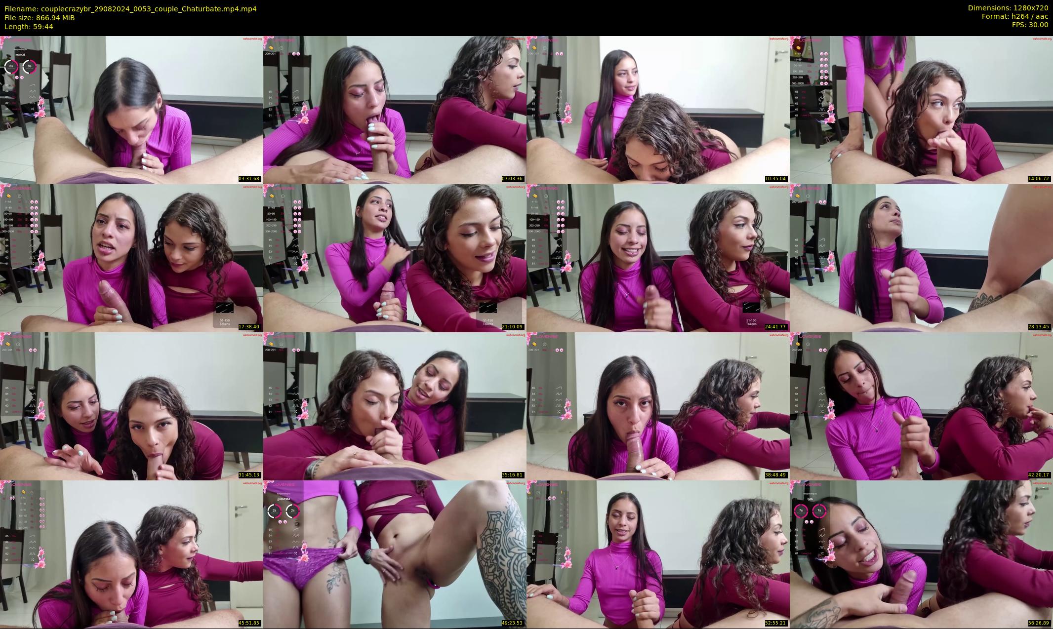 couplecrazybr — 60 minute Chaturbate couple cam show recording, 720p, Aug 29, 2024
