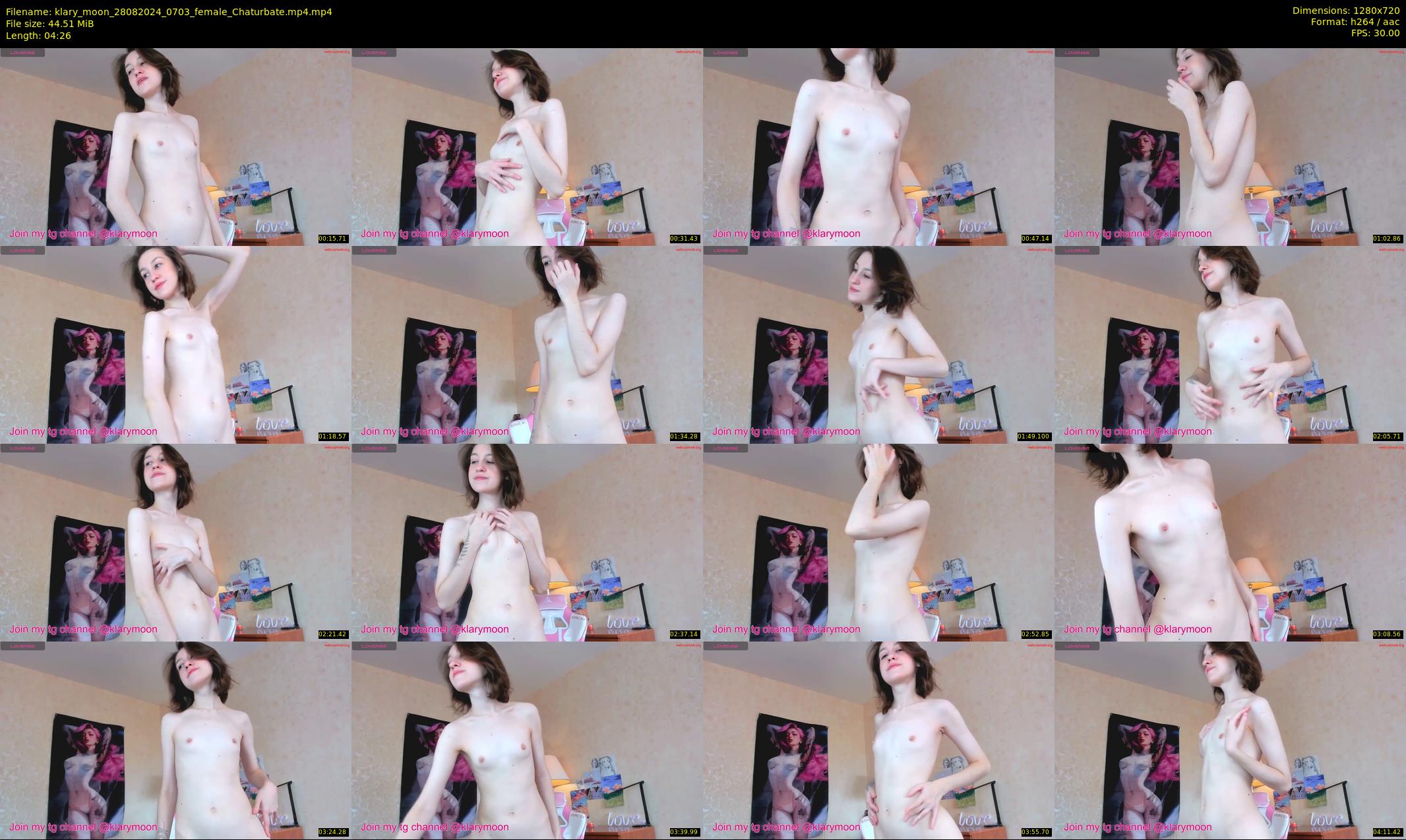 klary_moon — 5 minute Chaturbate female cam show recording, 720p, Aug 28, 2024