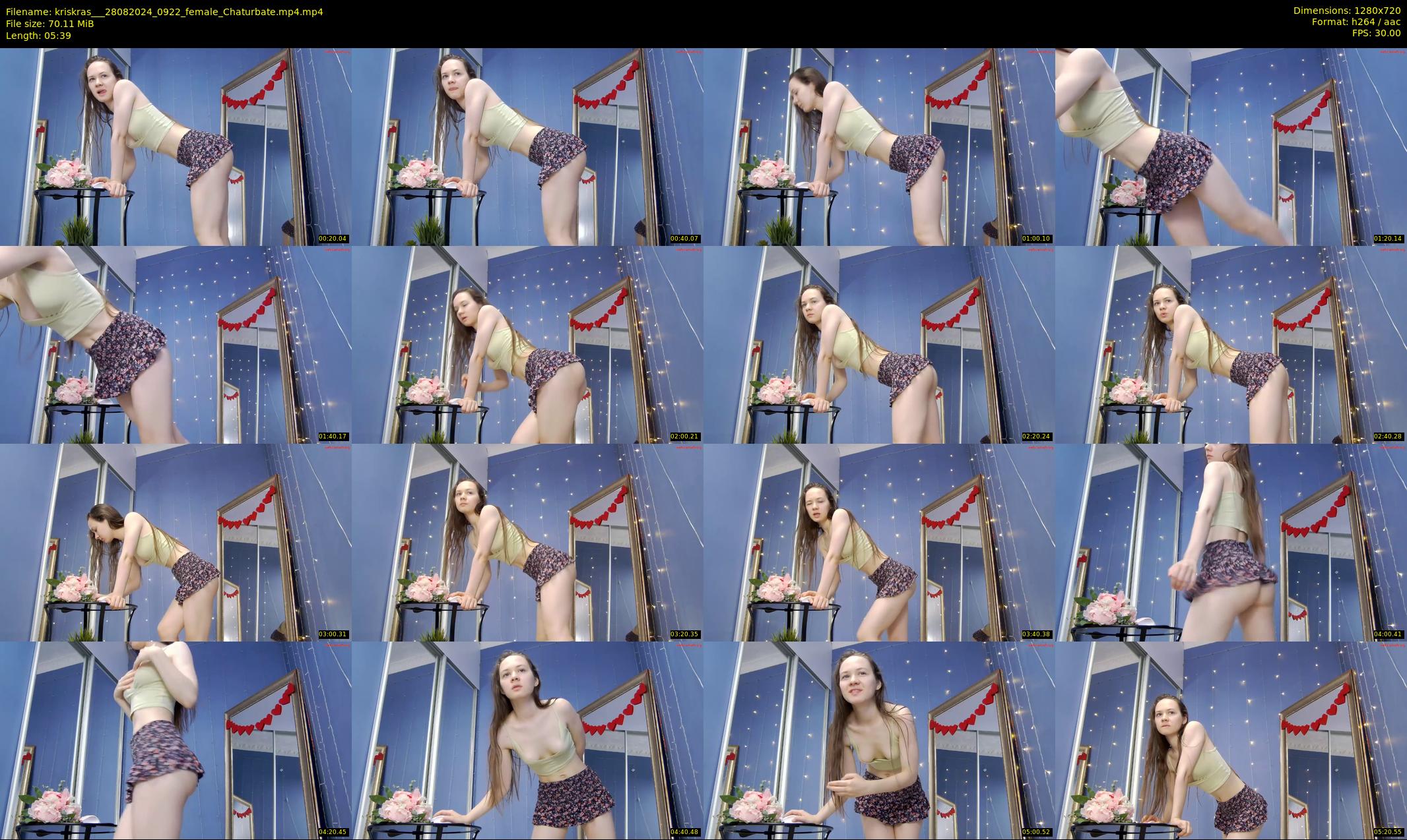 kriskras__ — 6 minute Chaturbate female cam show recording, 720p, Aug 28, 2024