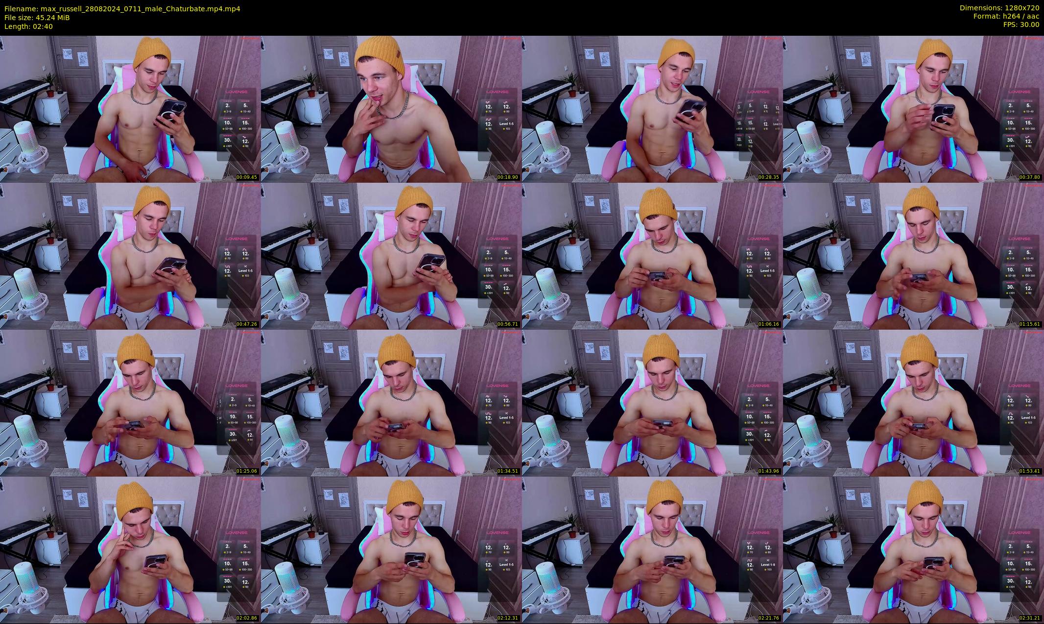max_russell — 3 minute Chaturbate male cam show recording, 720p, Aug 28, 2024