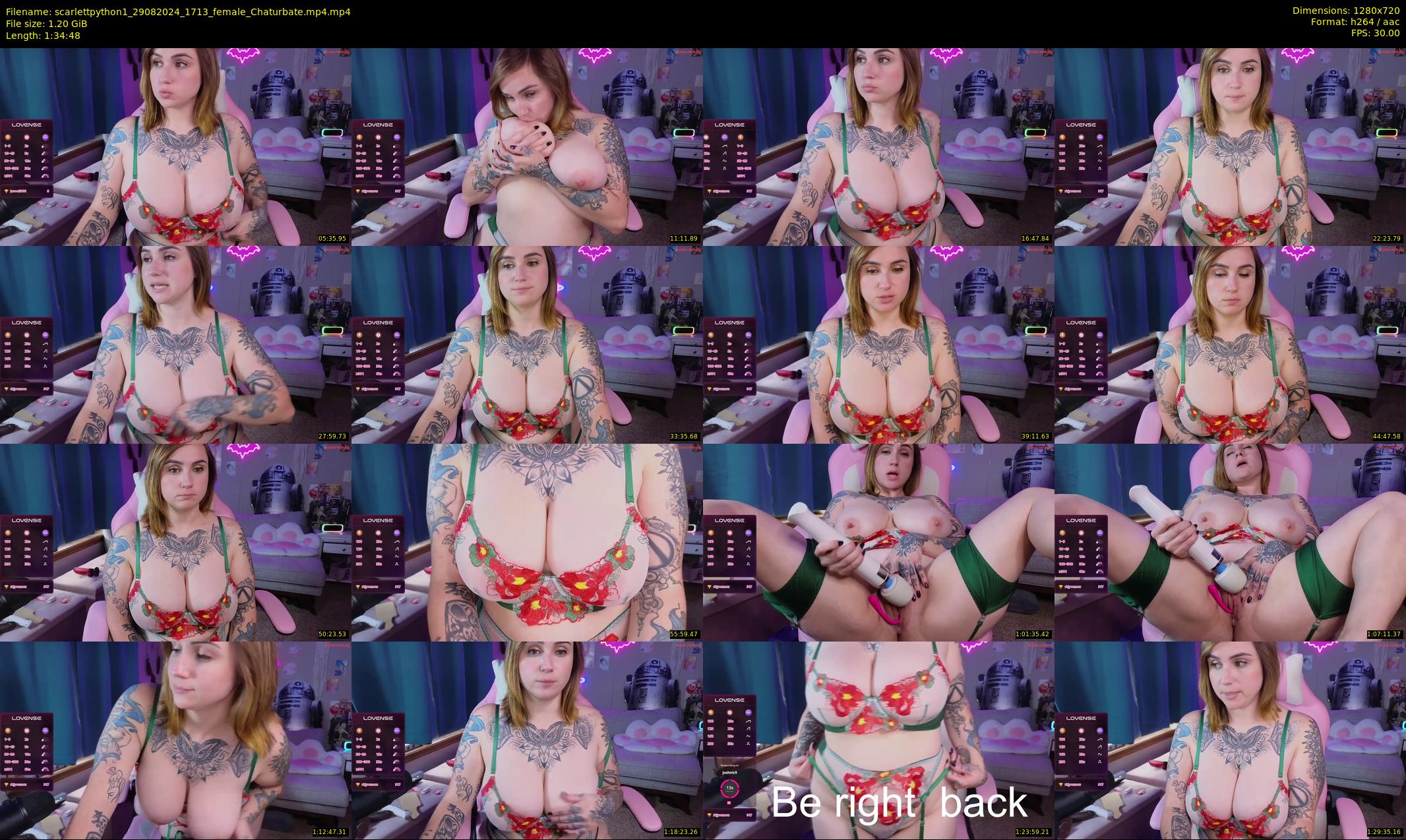 scarlettpython1 — 95 minute Chaturbate female cam show recording, 720p, Aug 29, 2024