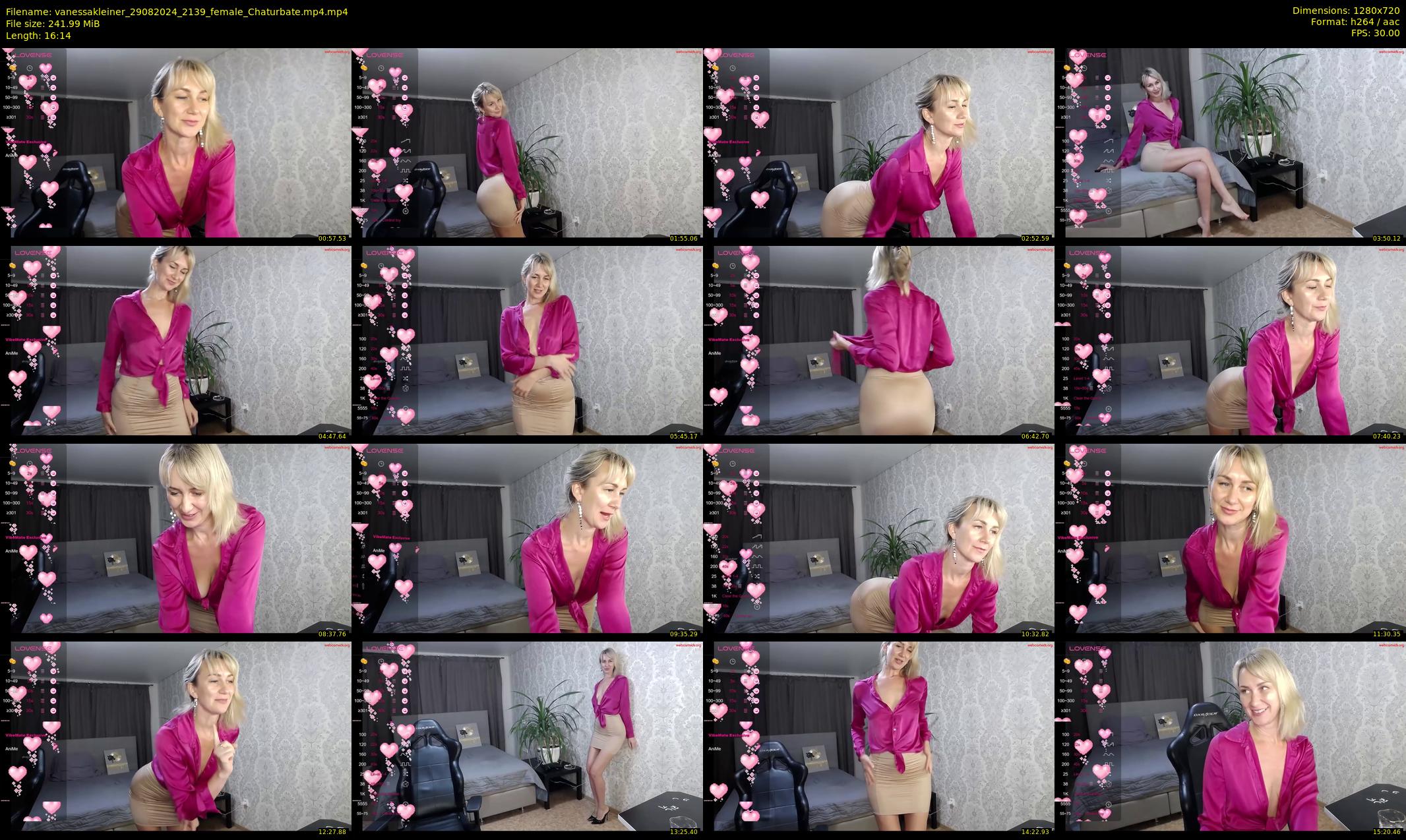 vanessakleiner — 17 minute Chaturbate female cam show recording, 720p, Aug 29, 2024