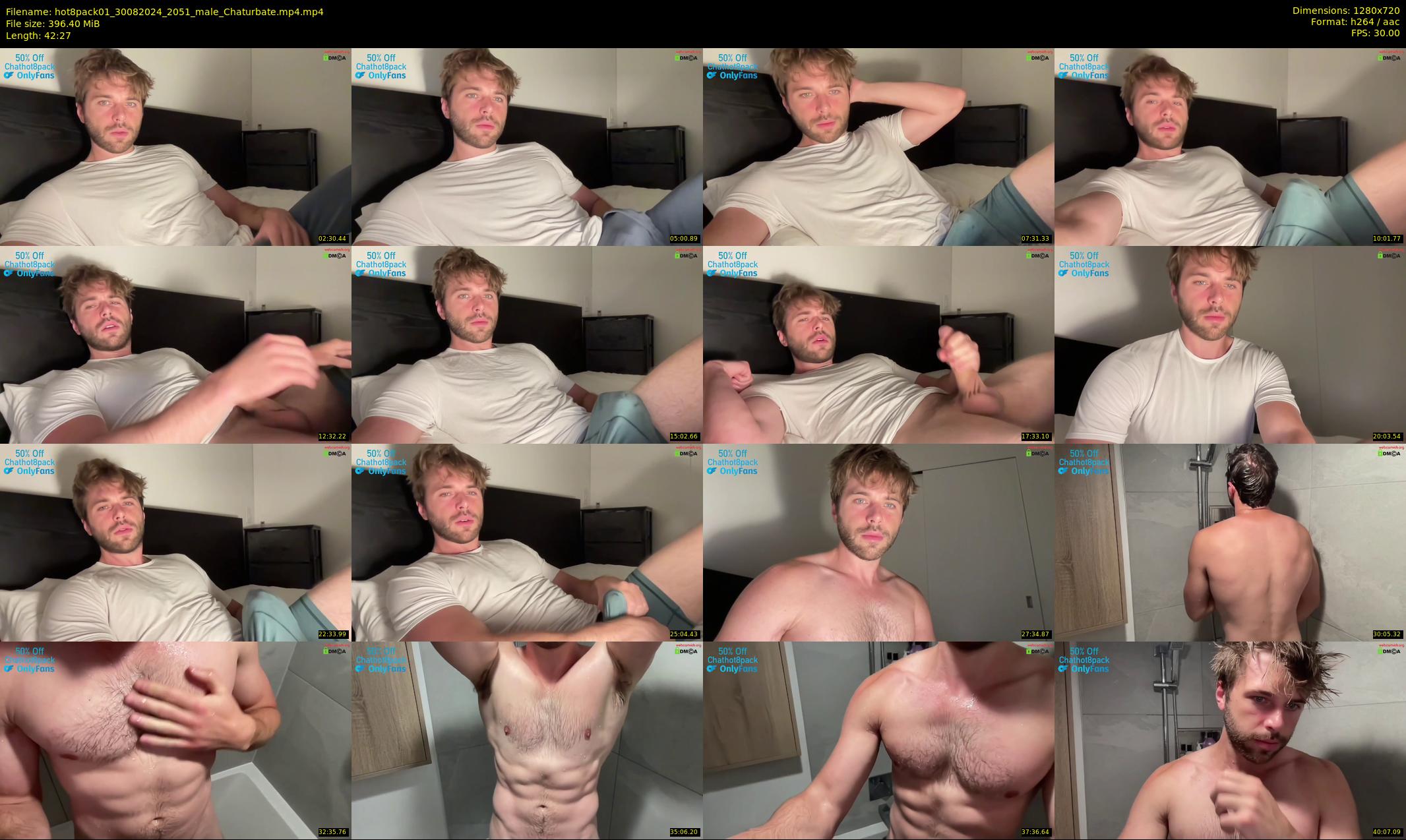 hot8pack01 — 43 minute Chaturbate male cam show recording, 720p, Aug 30, 2024