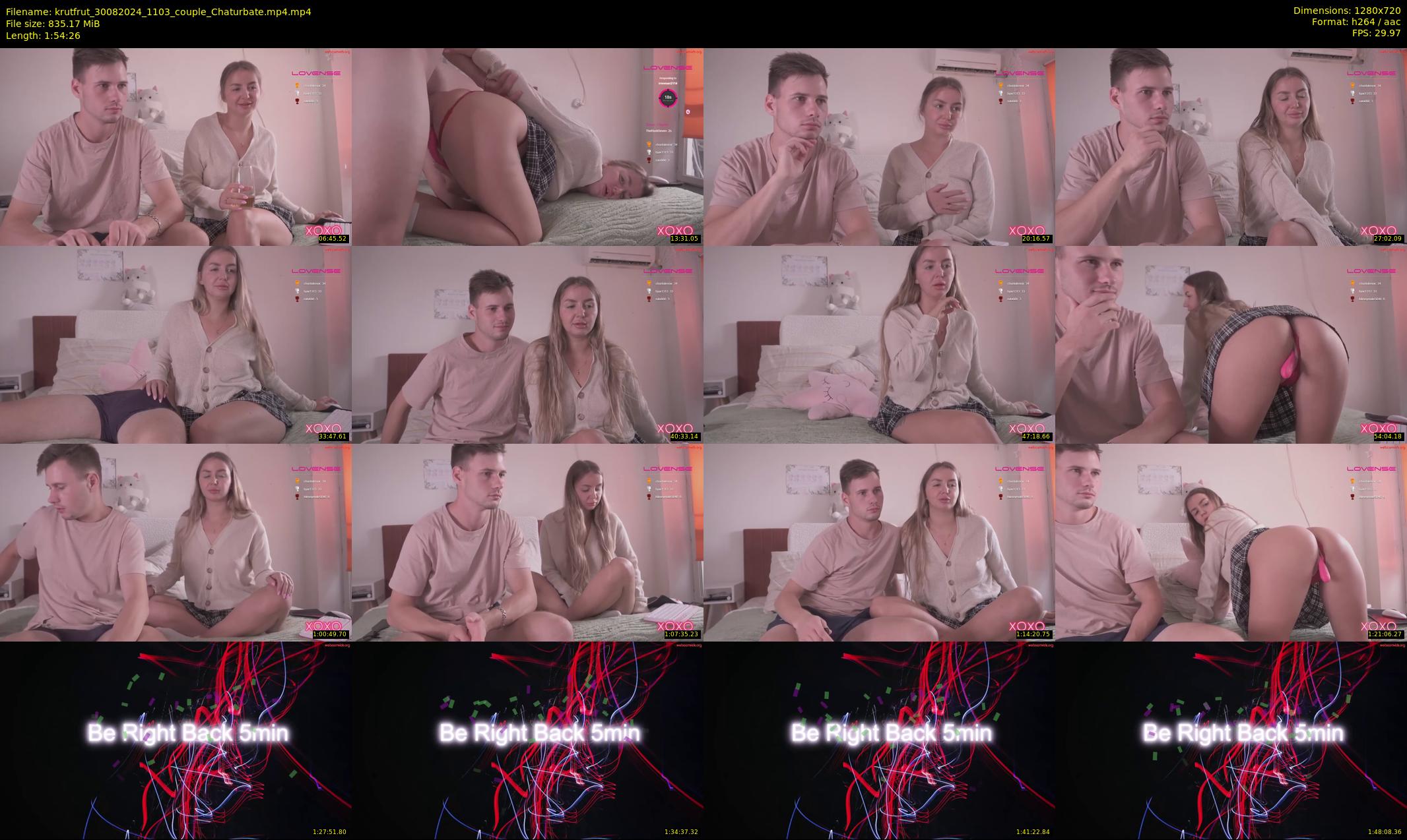 krutfrut — 115 minute Chaturbate couple cam show recording, 720p, Aug 30, 2024
