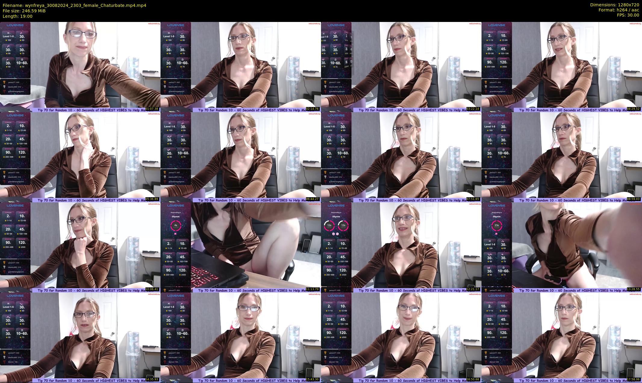 wynfreya — 19 minute Chaturbate female cam show recording, 720p, Aug 30, 2024