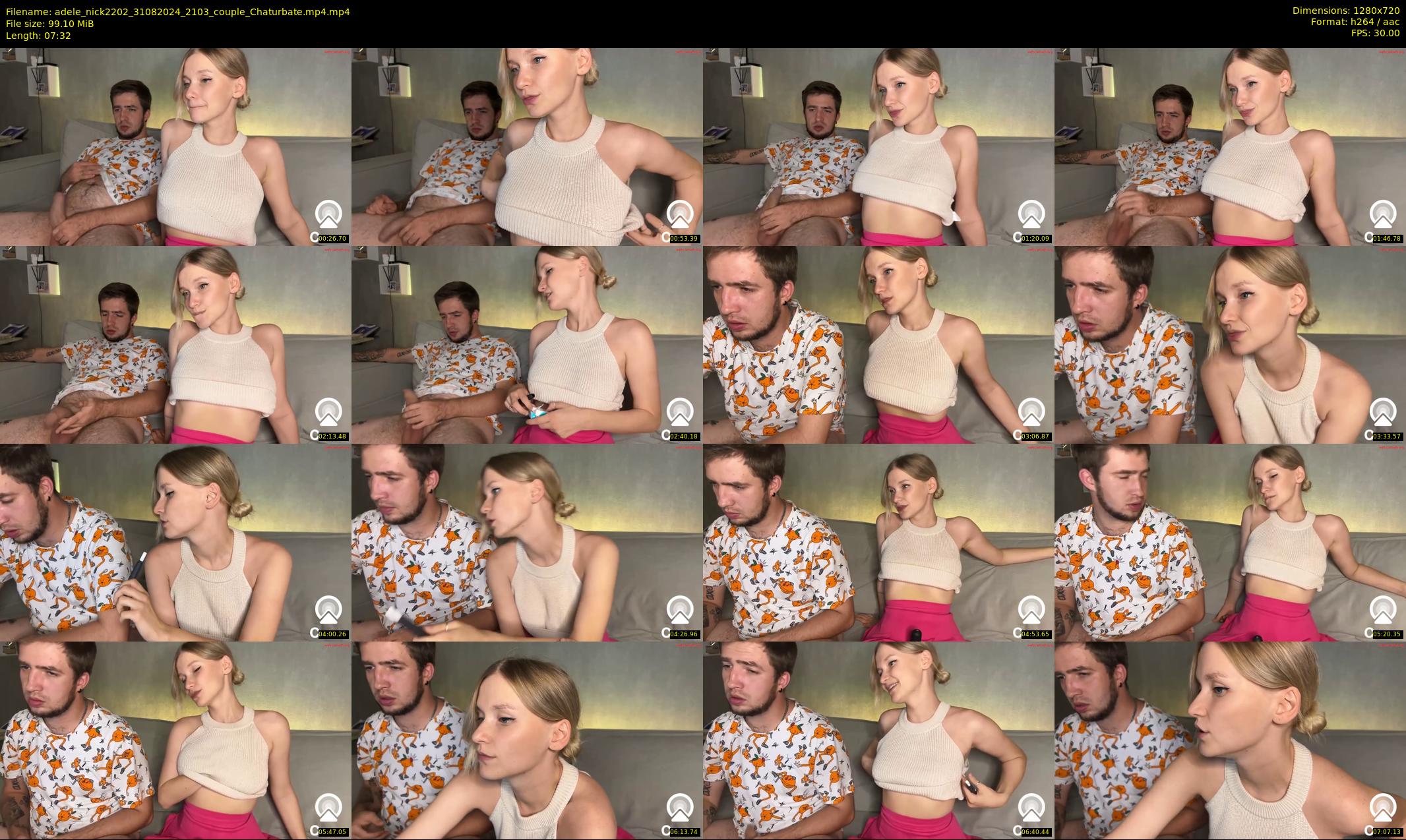 adele_nick2202 — 8 minute Chaturbate couple cam show recording, 720p, Aug 31, 2024