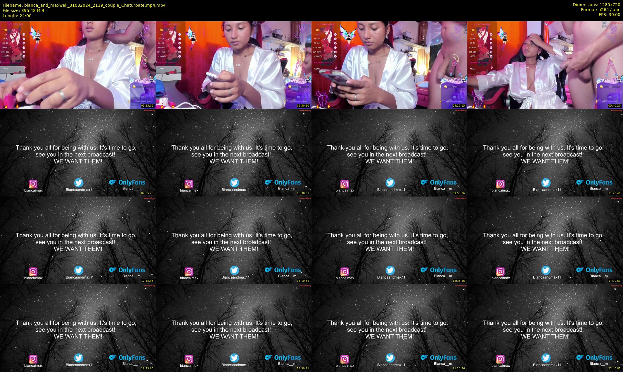 bianca_and_maxwell — 24 minute Chaturbate couple cam show recording, 720p, Aug 31, 2024
