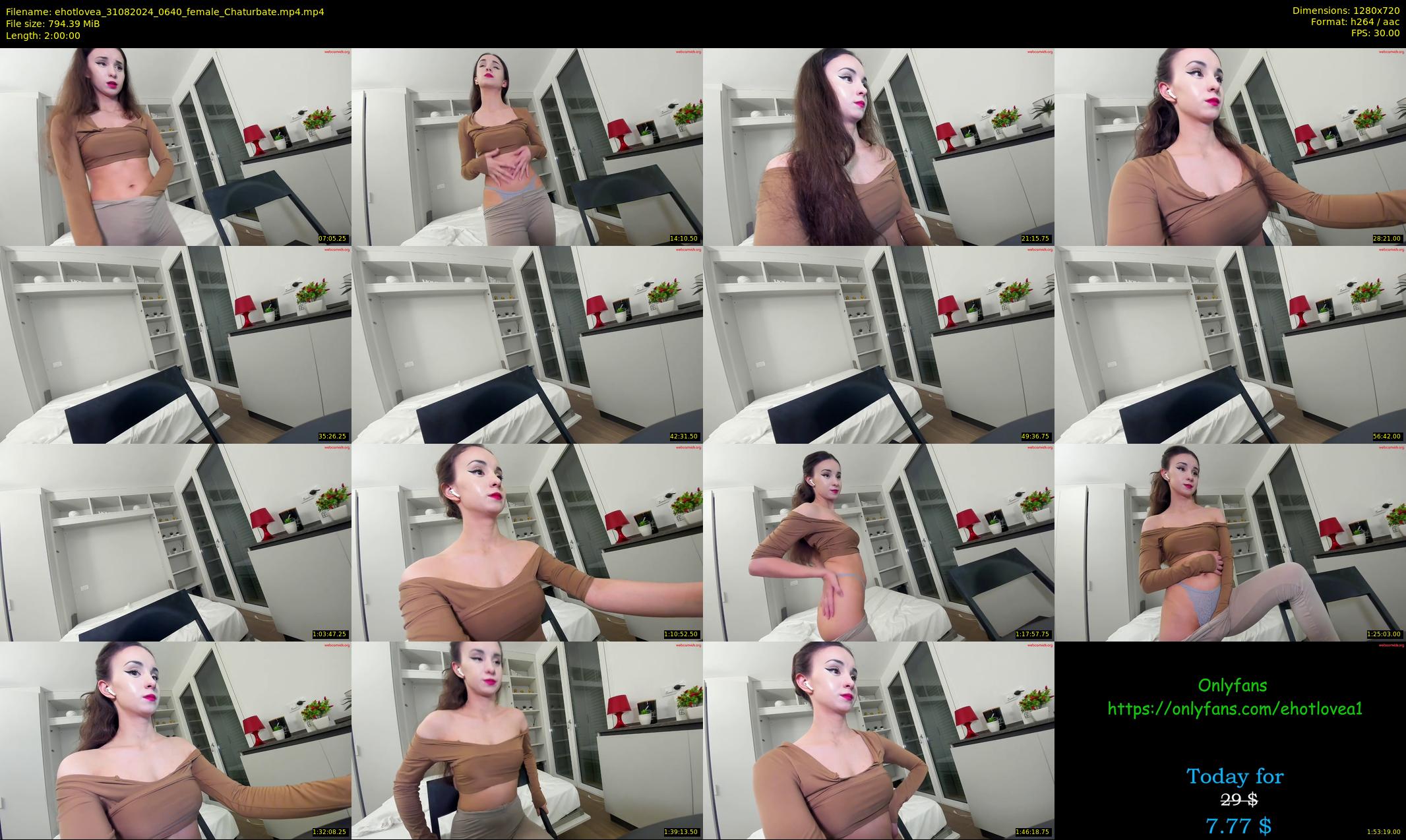ehotlovea — 120 minute Chaturbate female cam show recording, 720p, Aug 31, 2024