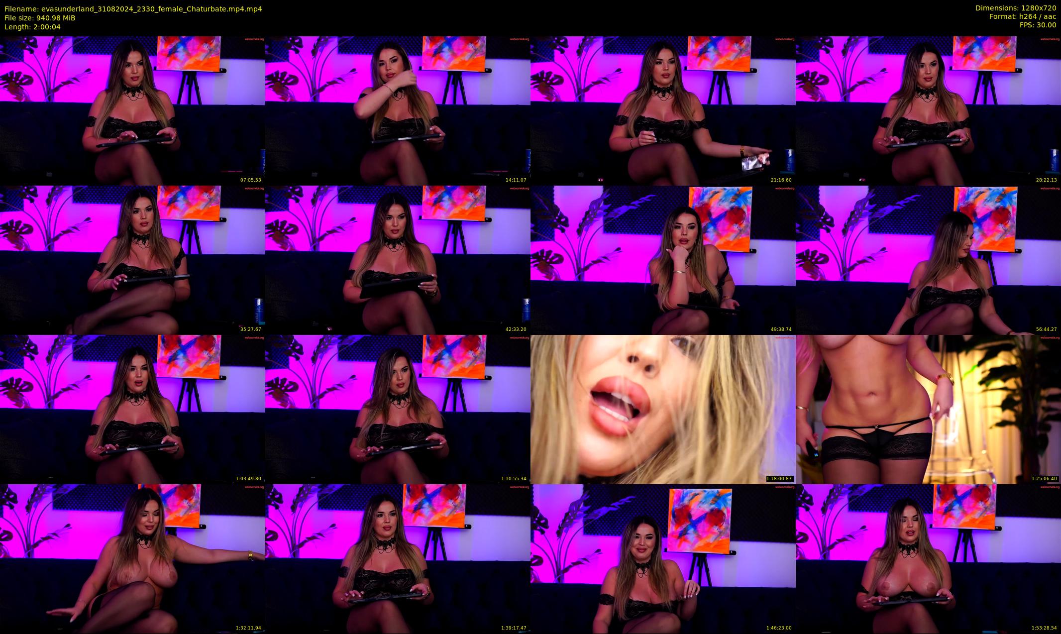 evasunderland — 121 minute Chaturbate female cam show recording, 720p, Aug 31, 2024