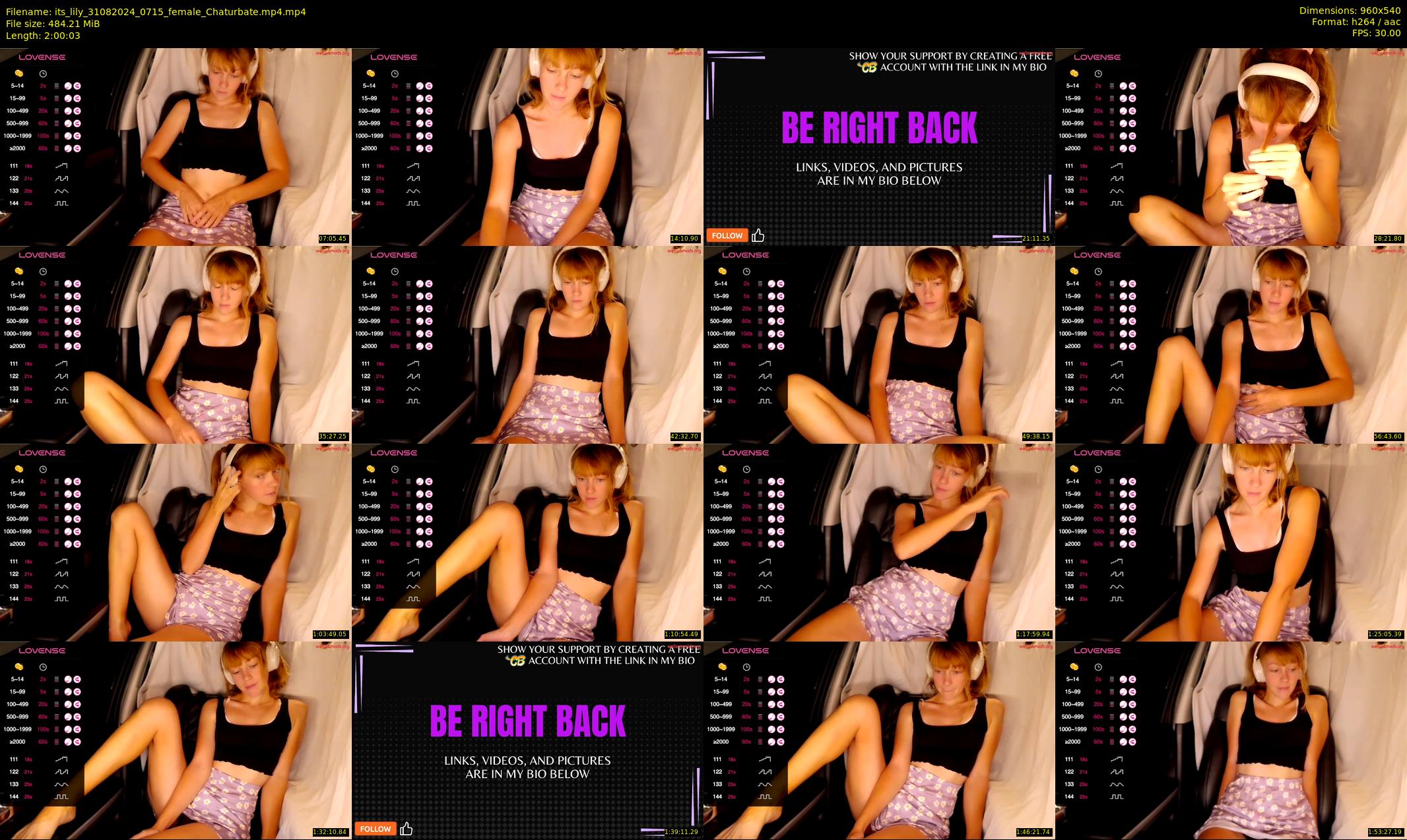 its_lily — 121 minute Chaturbate female cam show recording, 480p, Aug 31, 2024