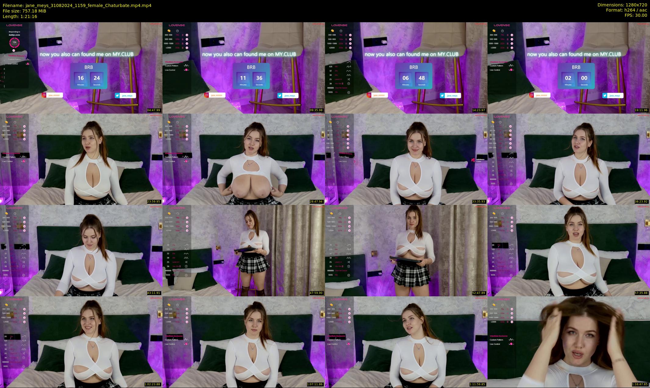 jane_meys — 82 minute Chaturbate female cam show recording, 720p, Aug 31, 2024