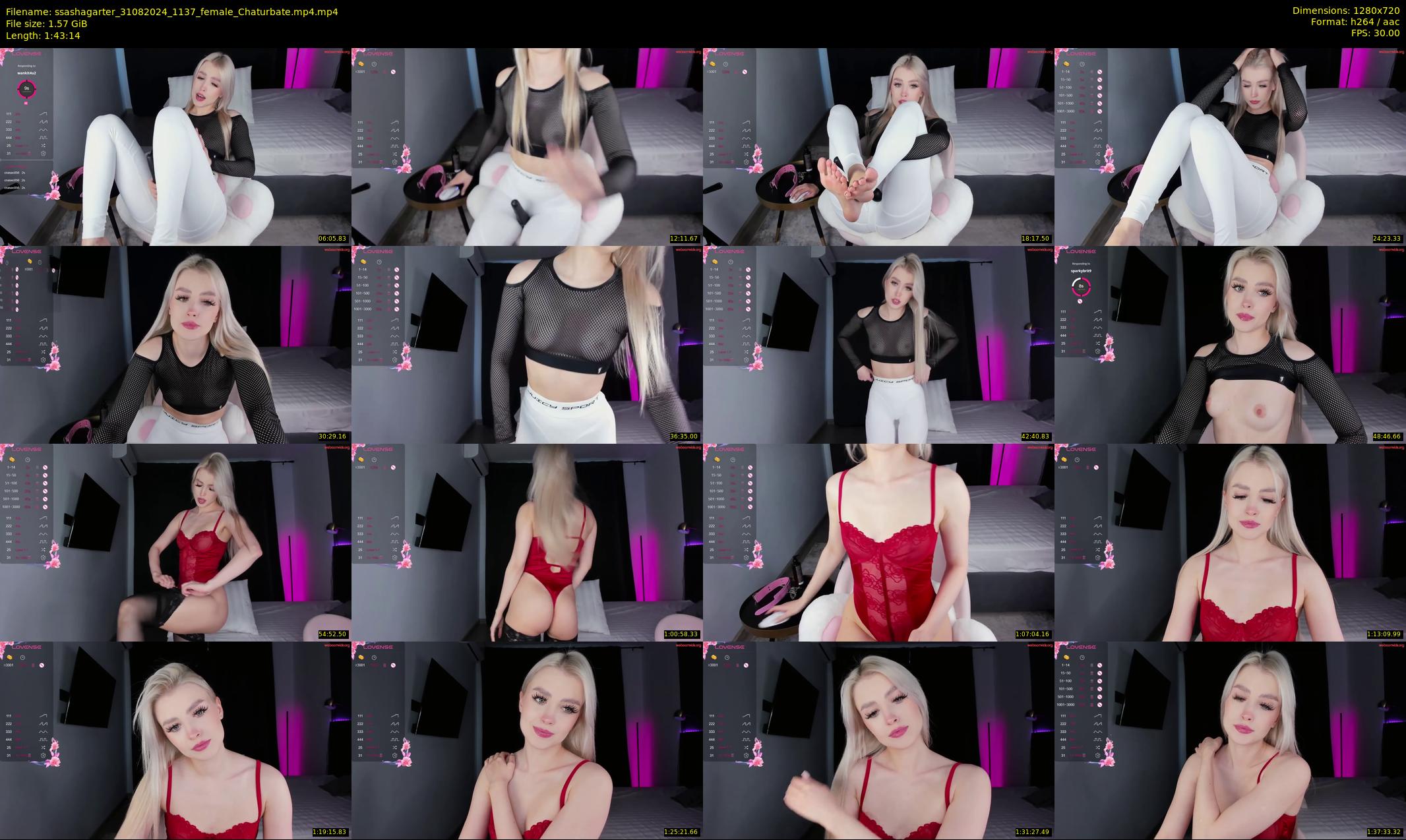 ssashagarter — 104 minute Chaturbate female cam show recording, 720p, Aug 31, 2024