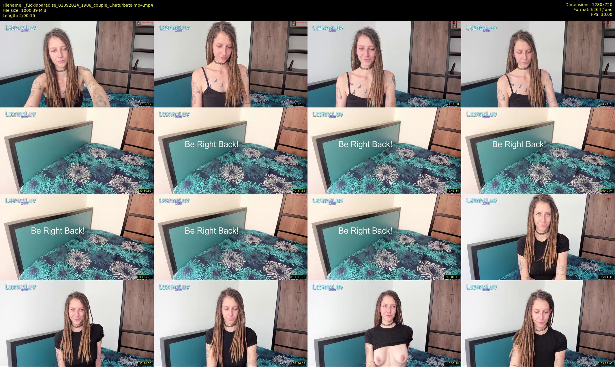 _fuckinparadise — 121 minute Chaturbate couple cam show recording, 720p, Sep 1, 2024