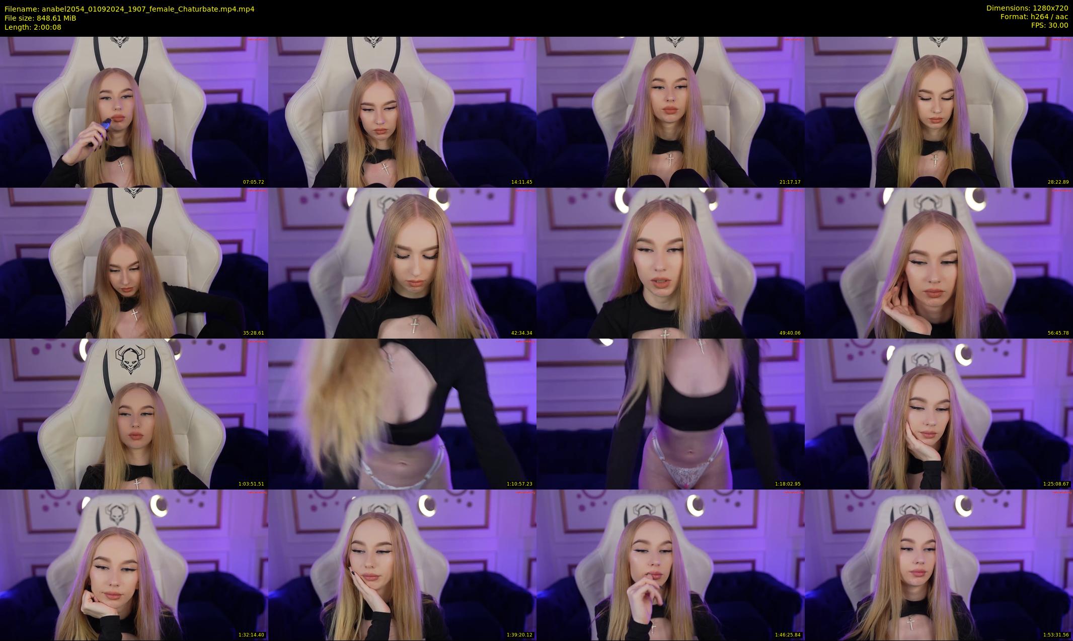 anabel2054 — 121 minute Chaturbate female cam show recording, 720p, Sep 1, 2024