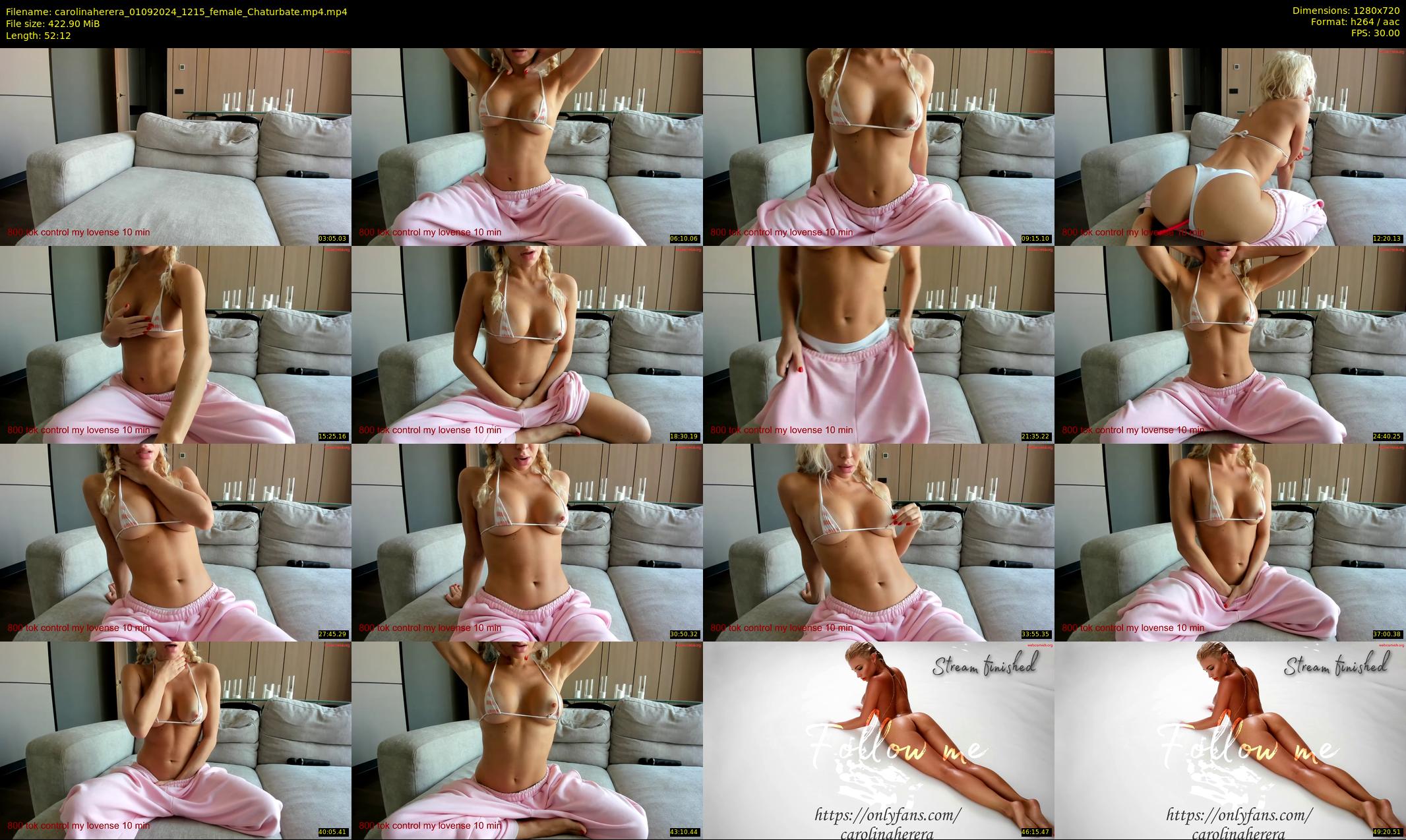 carolinaherera — 53 minute Chaturbate female cam show recording, 720p, Sep 1, 2024