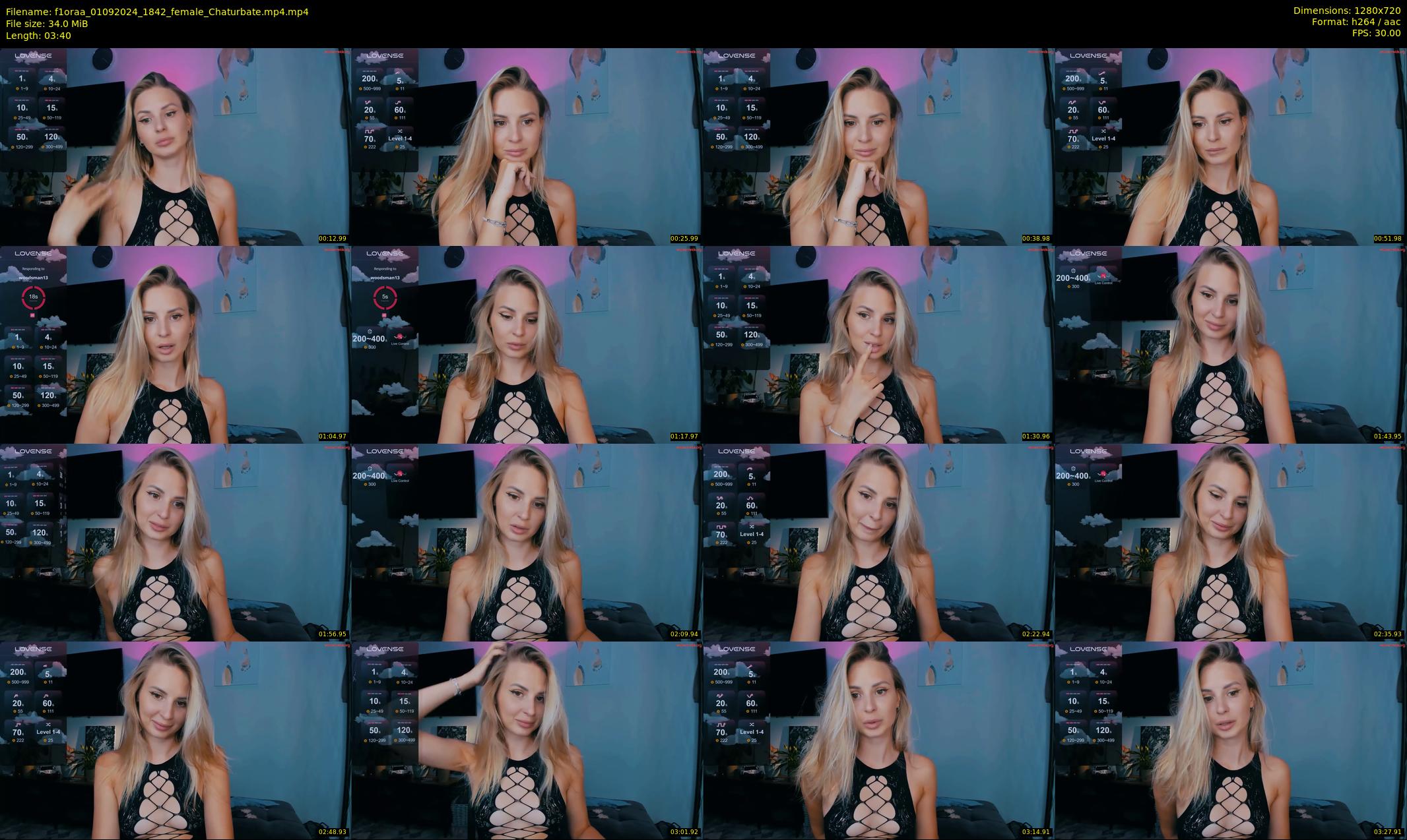 f1oraa — 4 minute Chaturbate female cam show recording, 720p, Sep 1, 2024
