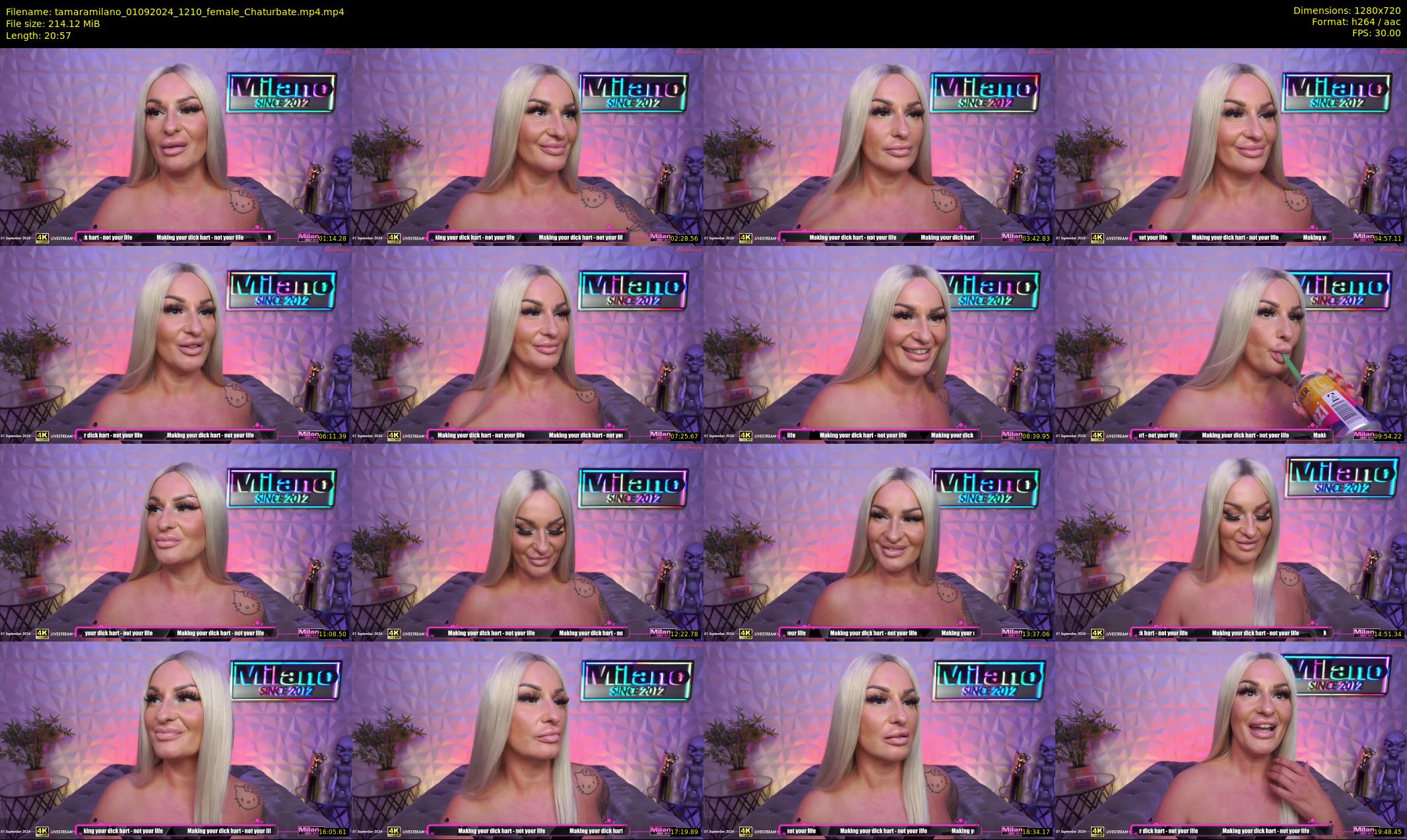 tamaramilano — 21 minute Chaturbate female cam show recording, 720p, Sep 1, 2024