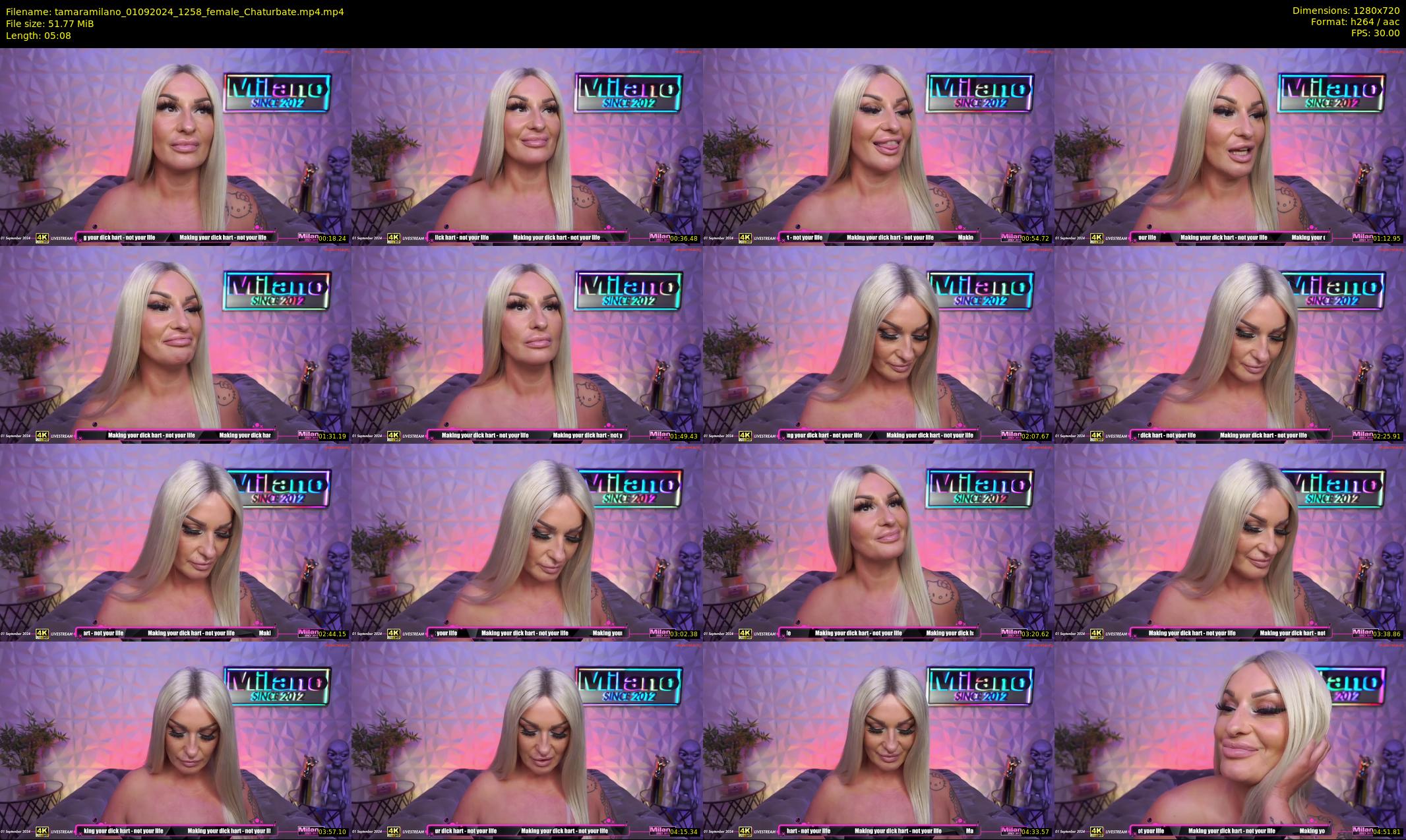 tamaramilano — 6 minute Chaturbate female cam show recording, 720p, Sep 1, 2024