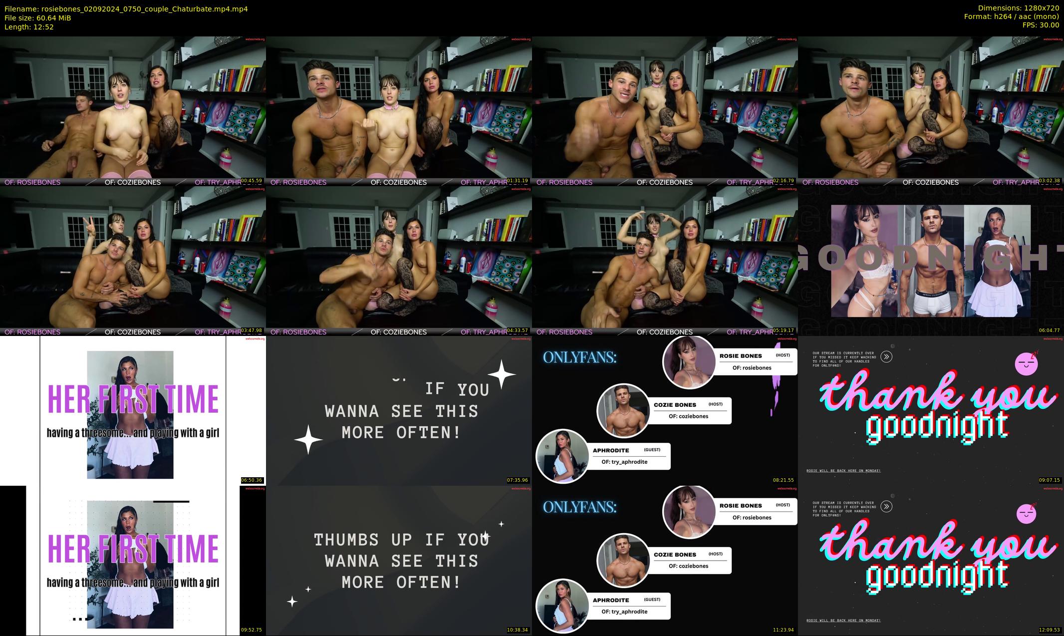 rosiebones — 13 minute Chaturbate female cam show recording, 720p, Sep 2, 2024