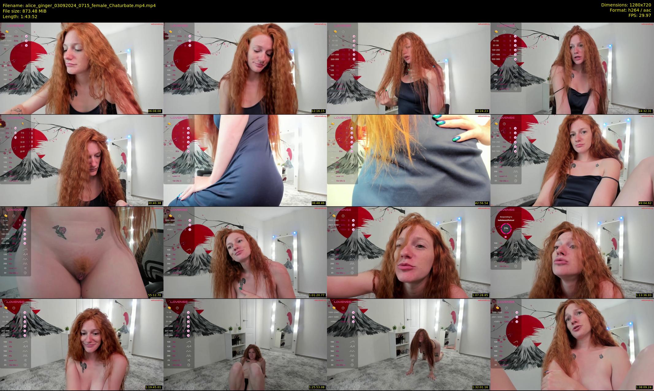 alice_ginger — 104 minute Chaturbate female cam show recording, 720p, Sep 3, 2024