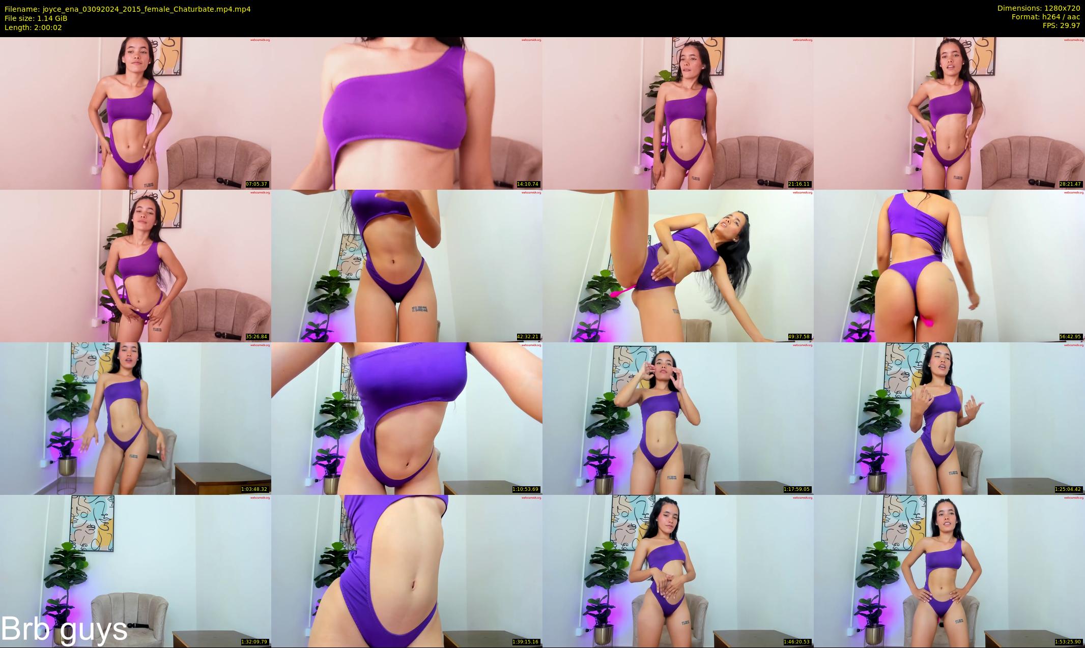 joyce_ena — 121 minute Chaturbate female cam show recording, 720p, Sep 3, 2024