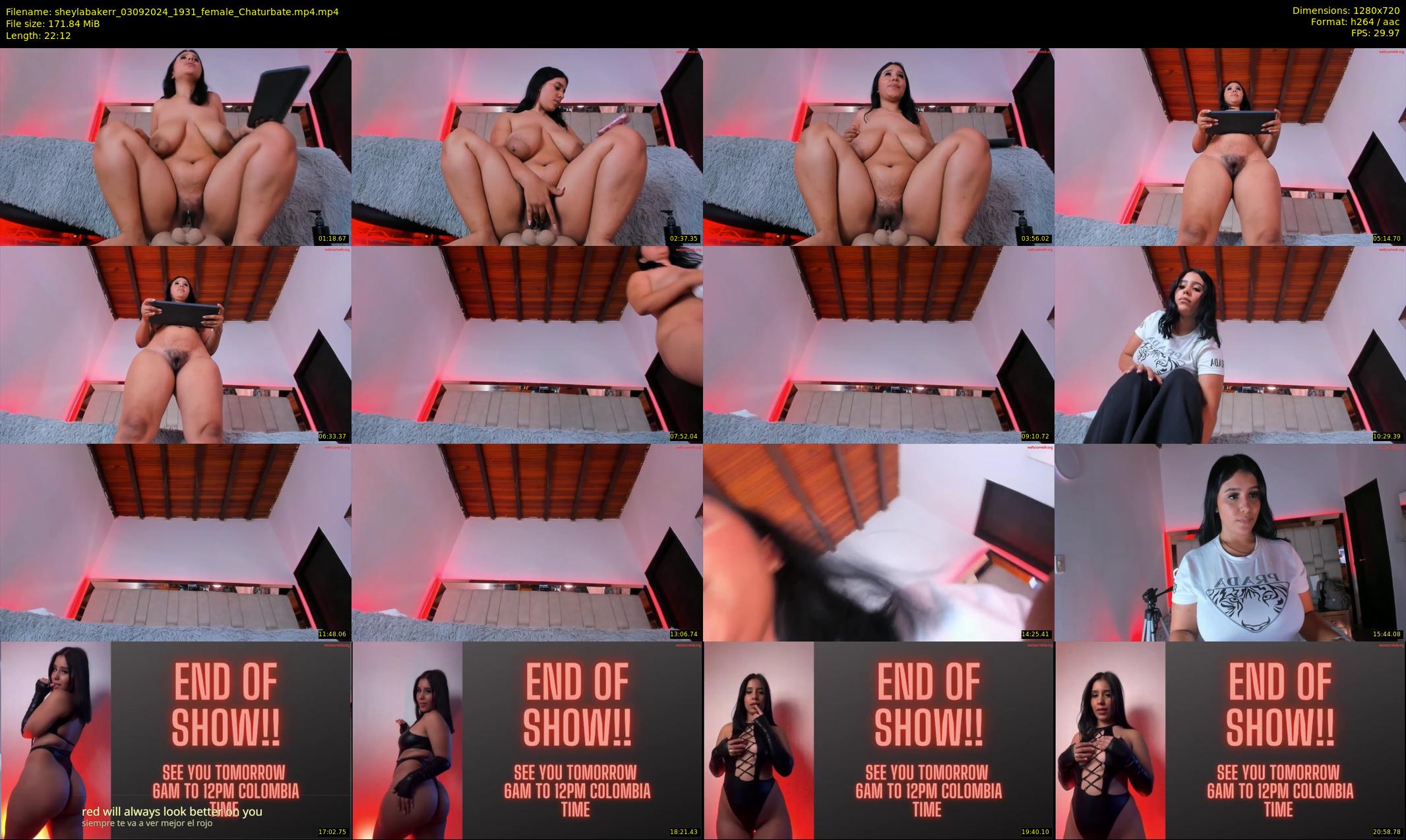 sheylabakerr — 23 minute Chaturbate female cam show recording, 720p, Sep 3, 2024