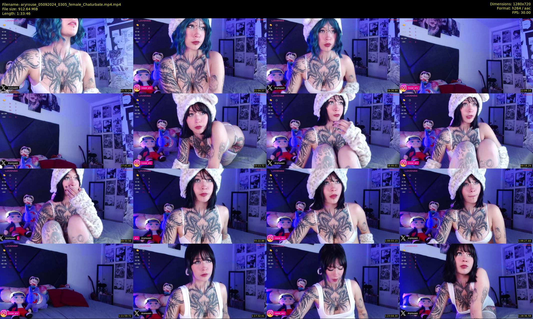aryrouse — 94 minute Chaturbate female cam show recording, 720p, Sep 5, 2024