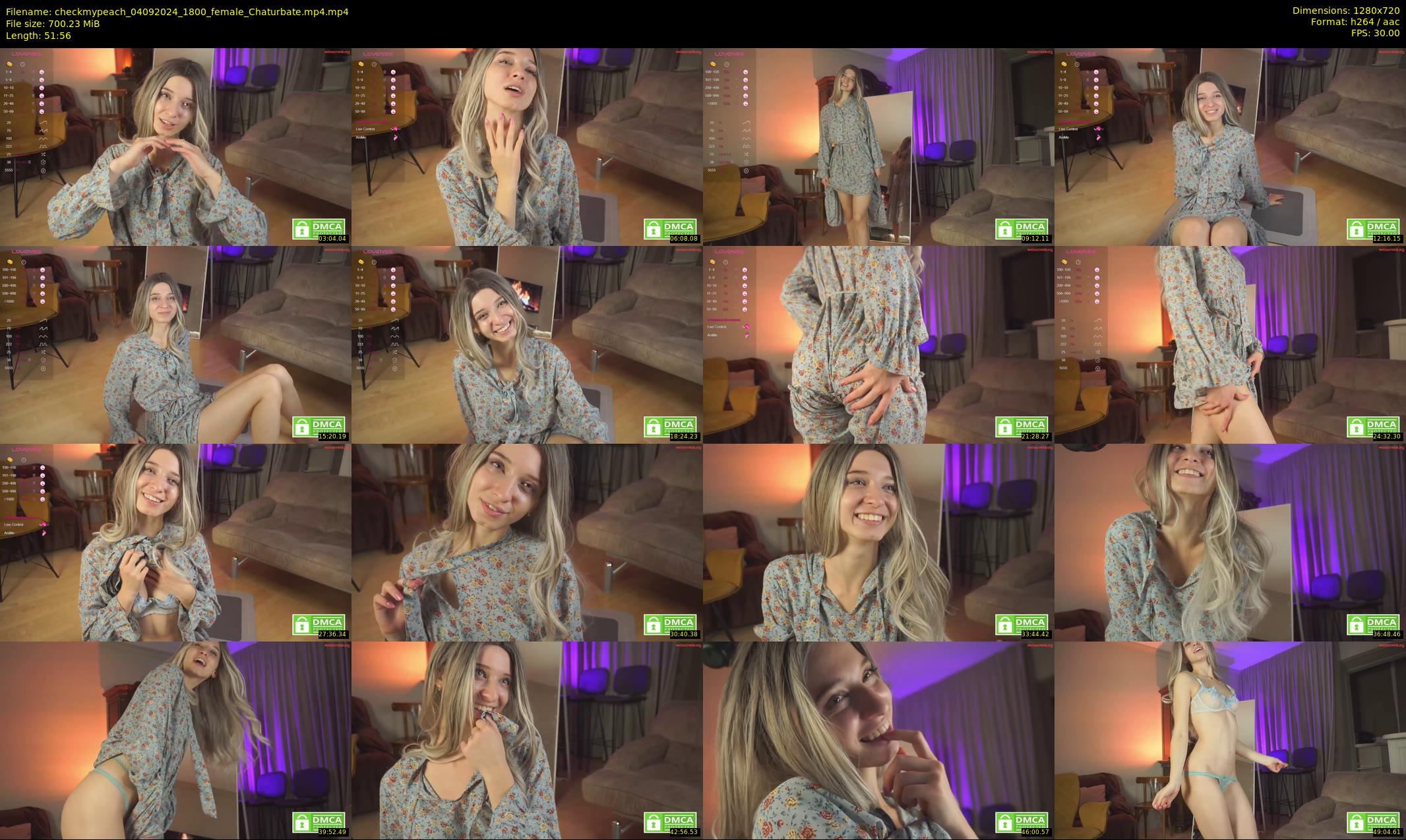 checkmypeach — 52 minute Chaturbate female cam show recording, 720p, Sep 4, 2024
