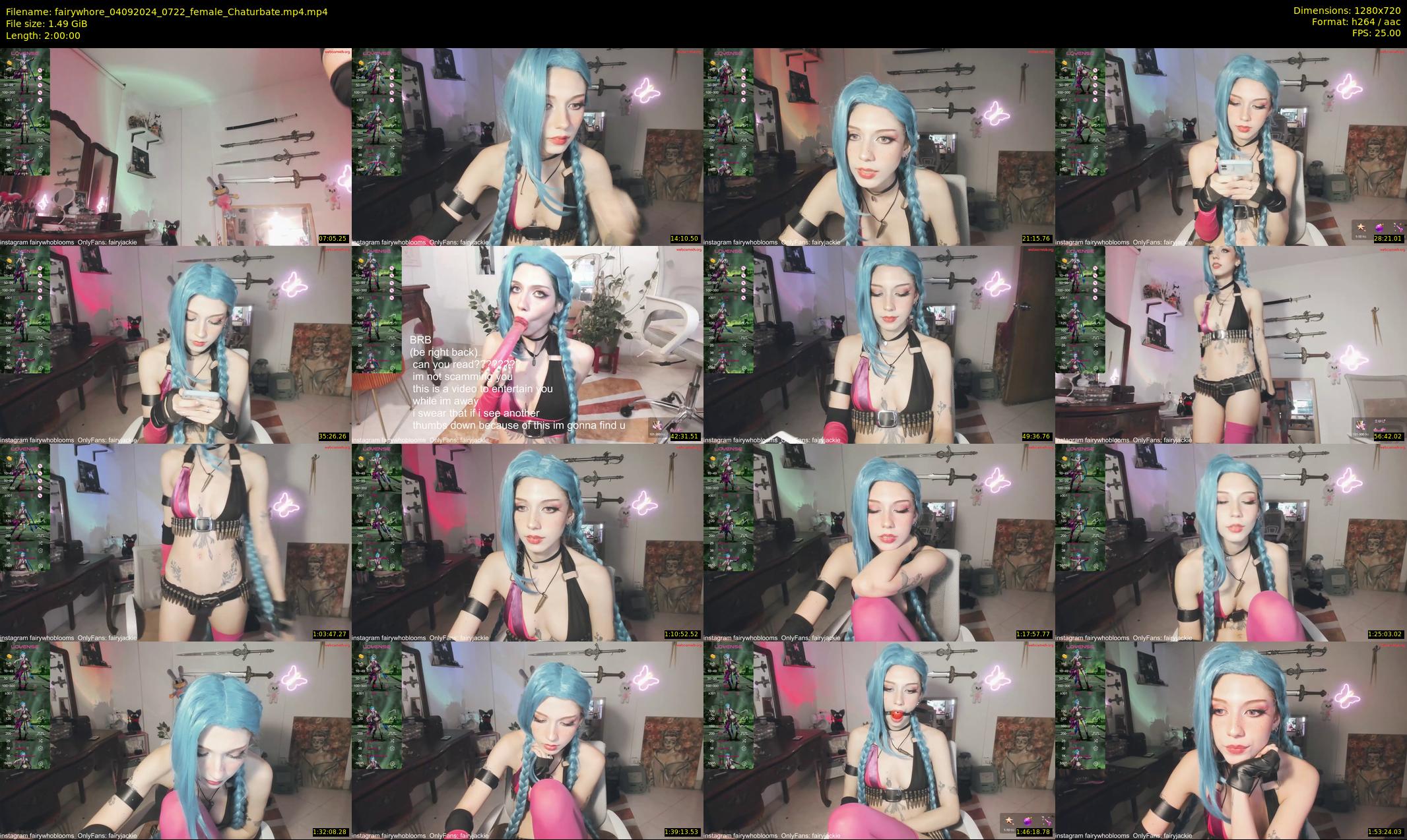 fairywhore — 120 minute Chaturbate female cam show recording, 720p, Sep 4, 2024