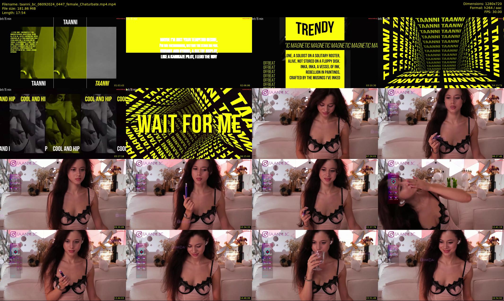 taanni_bc — 18 minute Chaturbate female cam show recording, 720p, Sep 6, 2024