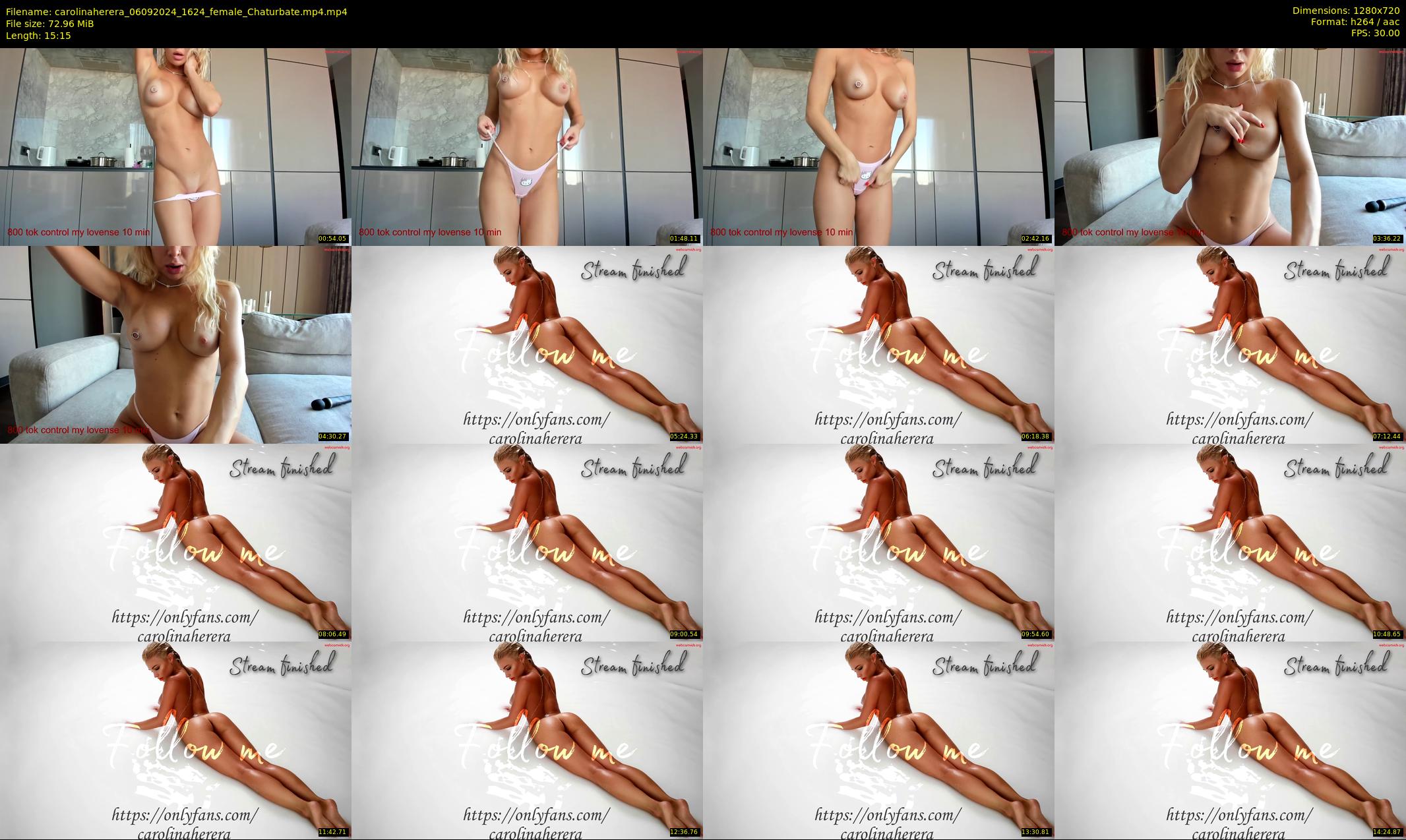 carolinaherera — 16 minute Chaturbate female cam show recording, 720p, Sep 6, 2024