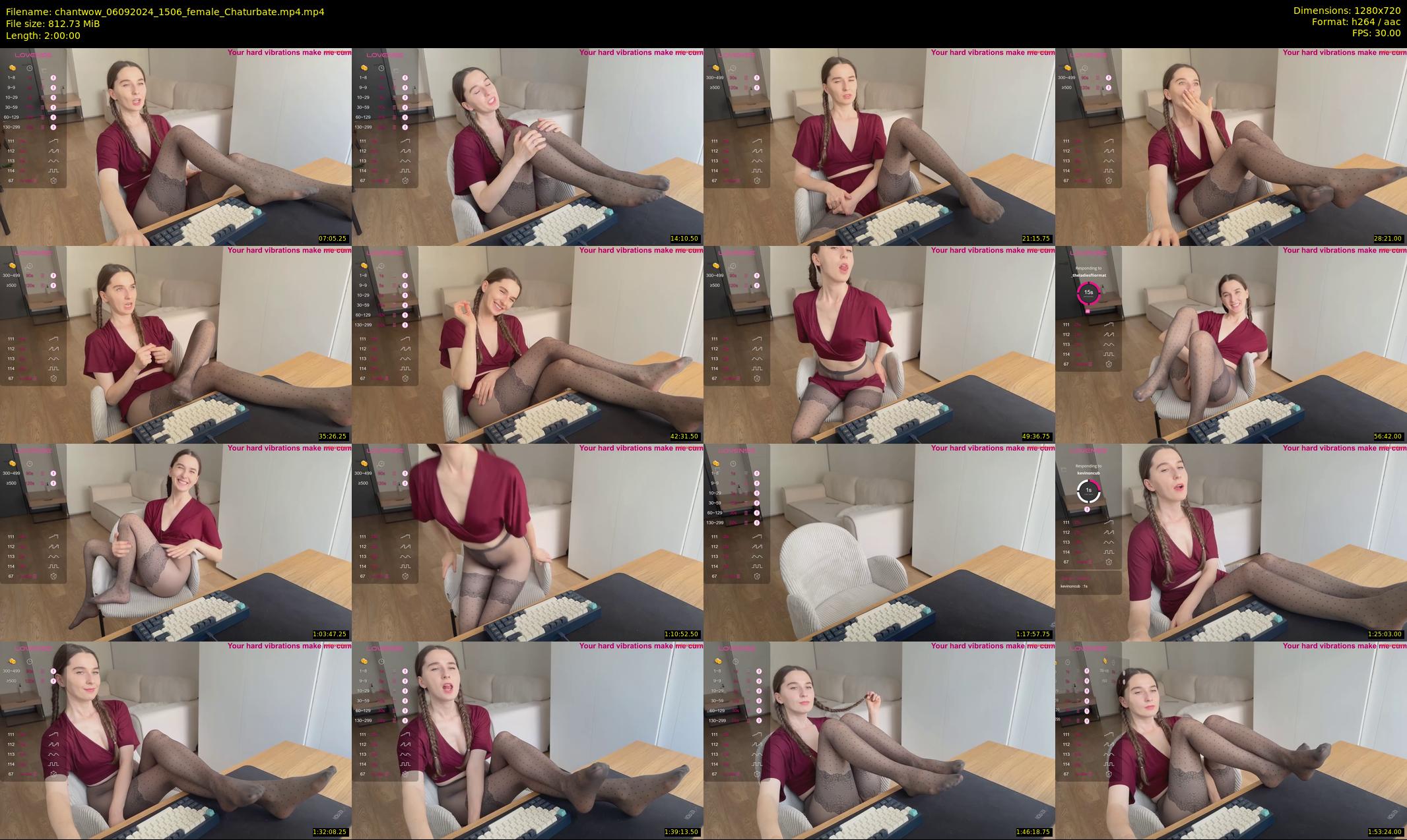chantwow — 120 minute Chaturbate female cam show recording, 720p, Sep 6, 2024