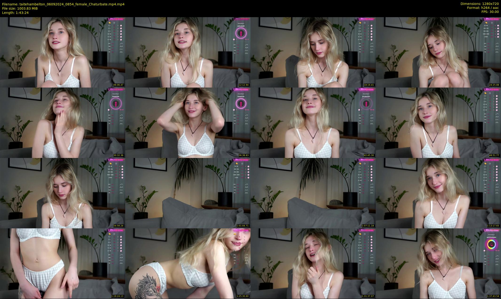 taitehambelton — 104 minute Chaturbate female cam show recording, 720p, Sep 6, 2024