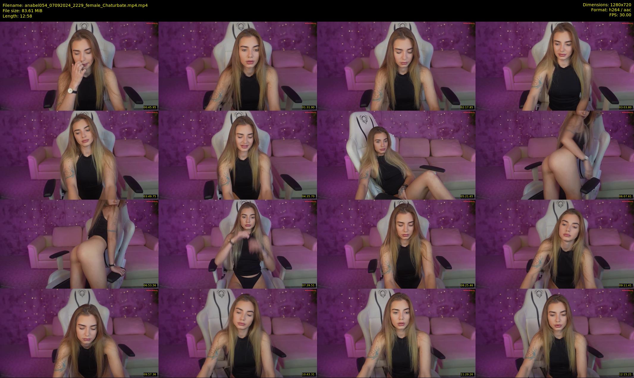 anabel054 — 13 minute Chaturbate female cam show recording, 720p, Sep 7, 2024