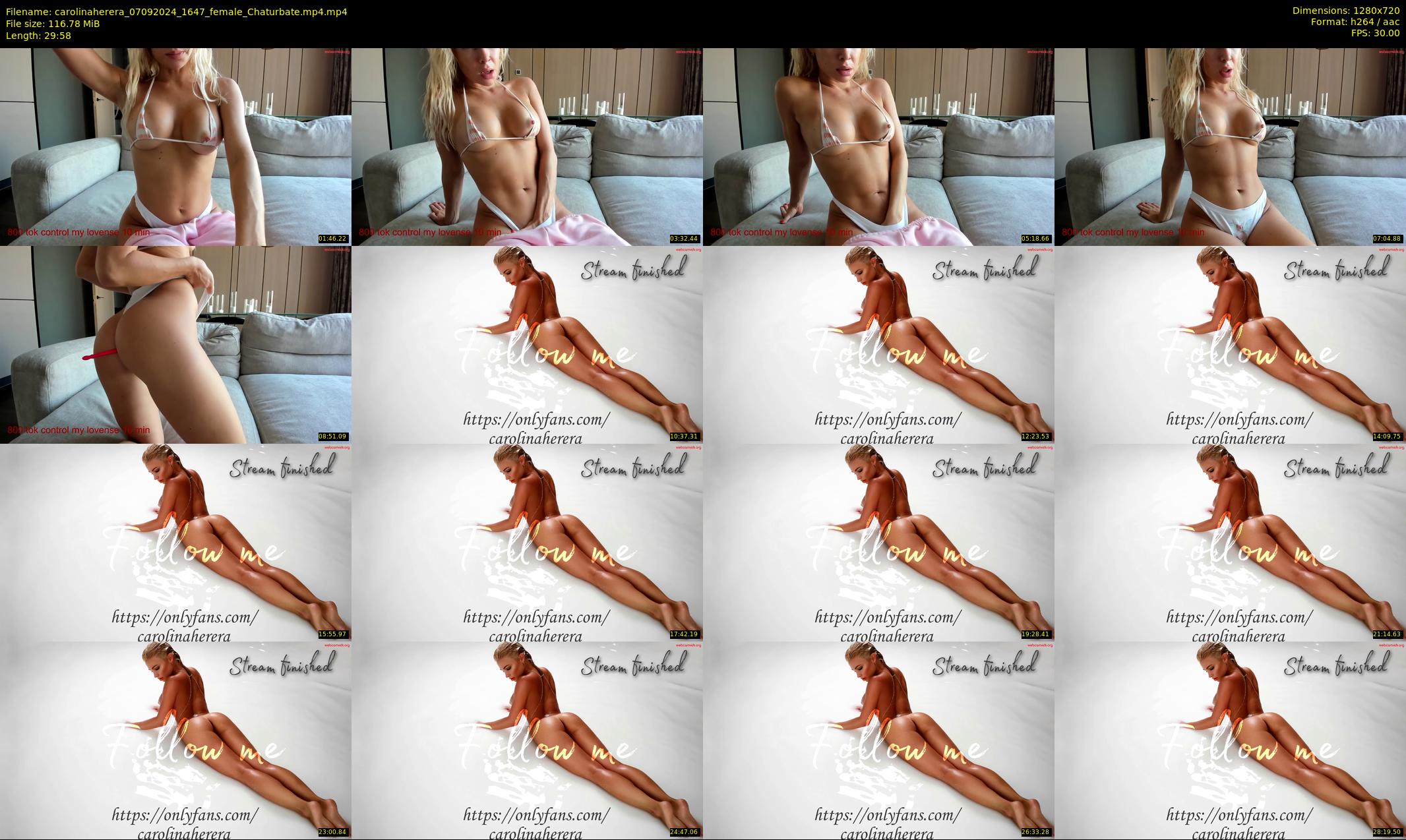 carolinaherera — 30 minute Chaturbate female cam show recording, 720p, Sep 7, 2024