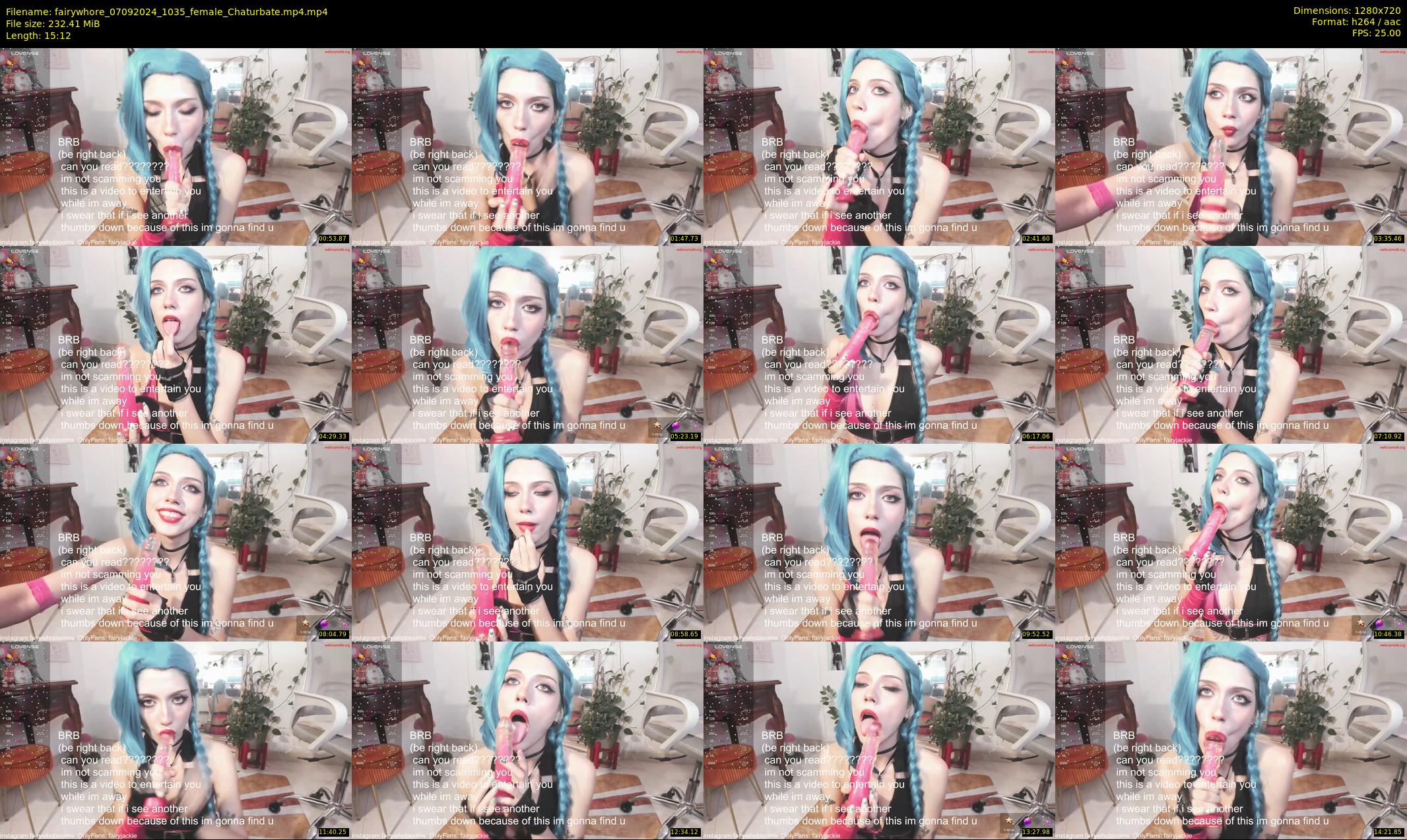 fairywhore — 16 minute Chaturbate female cam show recording, 720p, Sep 7, 2024
