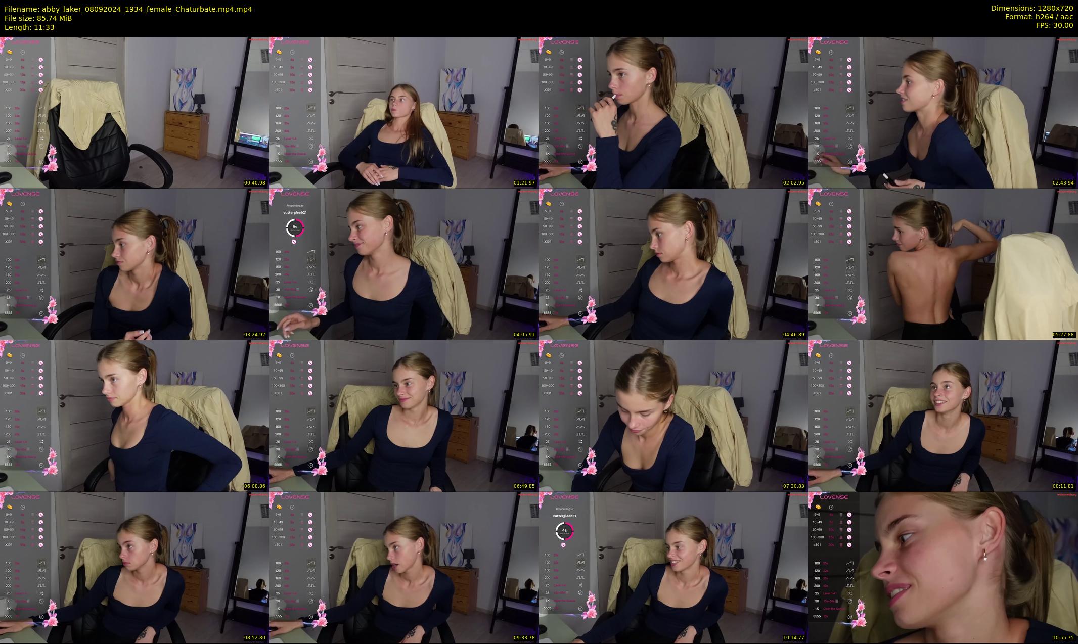 abby_laker — 12 minute Chaturbate female cam show recording, 720p, Sep 8, 2024