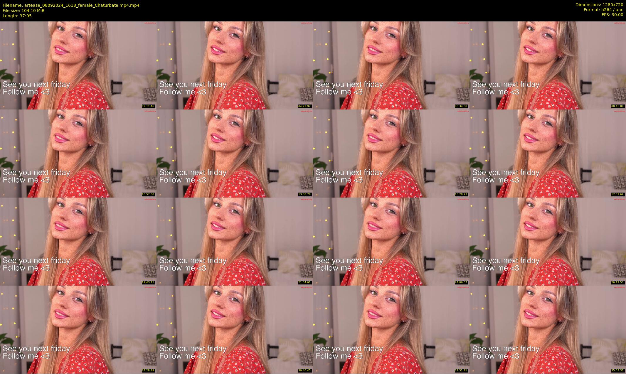 artease — 38 minute Chaturbate female cam show recording, 720p, Sep 8, 2024