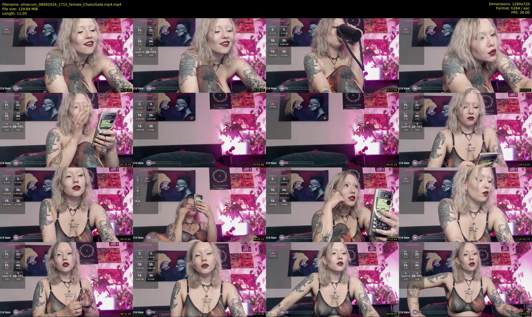 olivecum — 12 minute Chaturbate female cam show recording, 720p, Sep 8, 2024